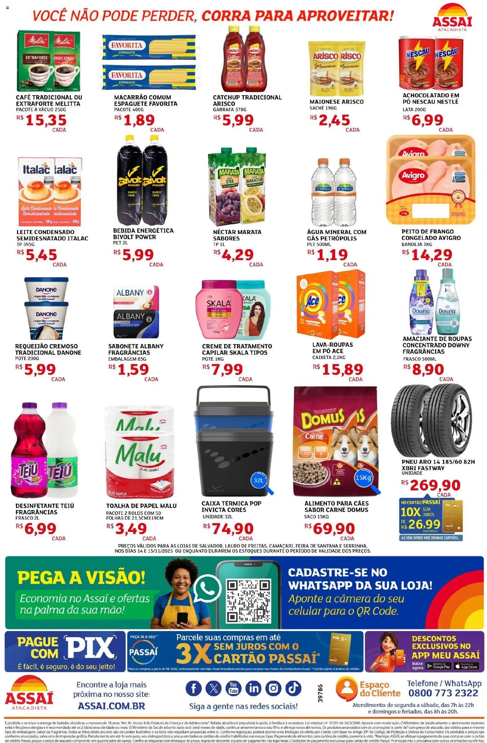 Assaí Atacadista Folheto - válido de 14.11.2025 | Página: 2 | Produtos: Café, Bandeja, Frango, Peito de frango