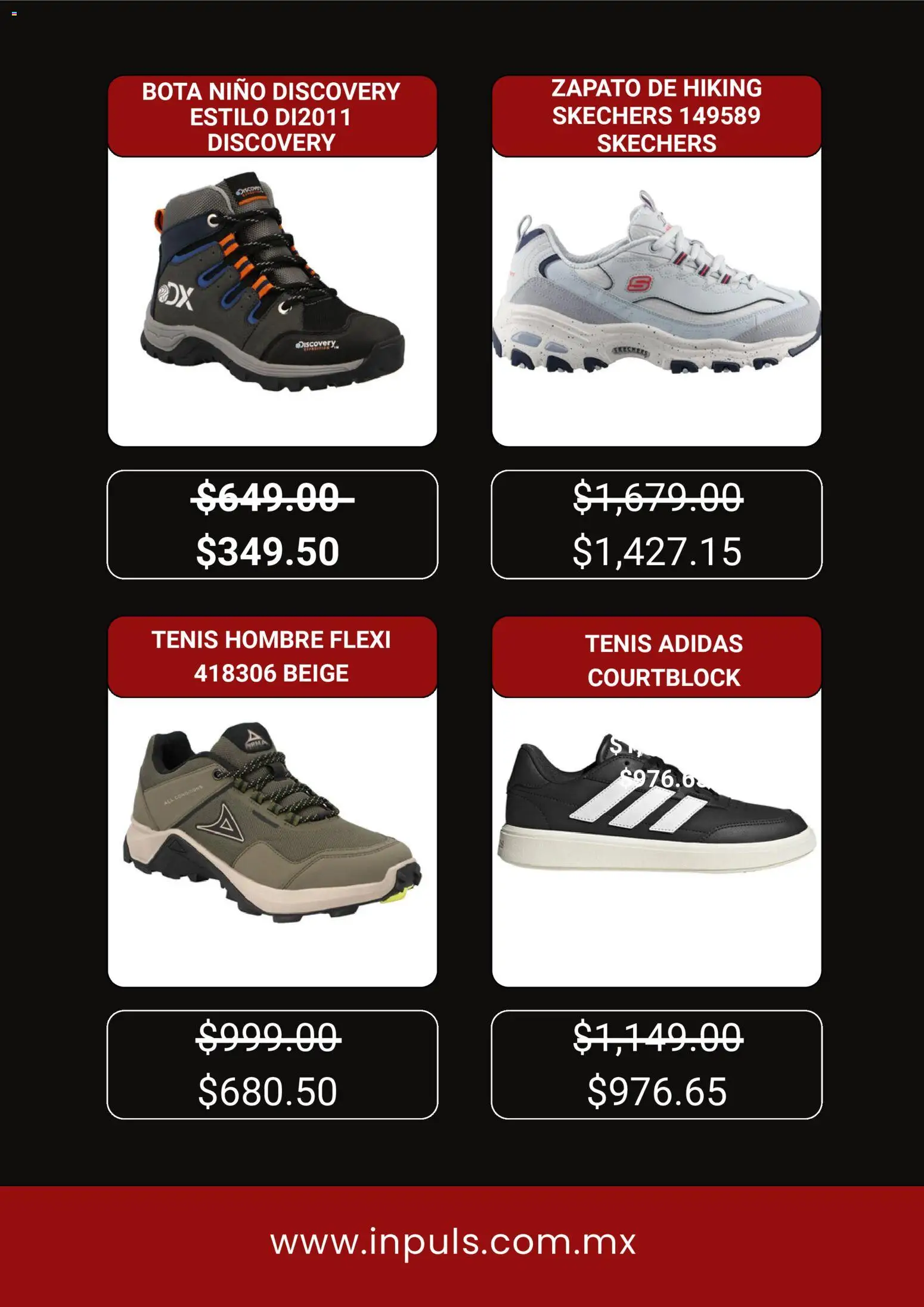 Nuevas ofertas de Impuls válidas en toda la República Mexicana desde el 28.11.2025. ¡Encuentra las mejores ofertas en Impuls Black Friday! | Página: 5 | Productos: Tenis