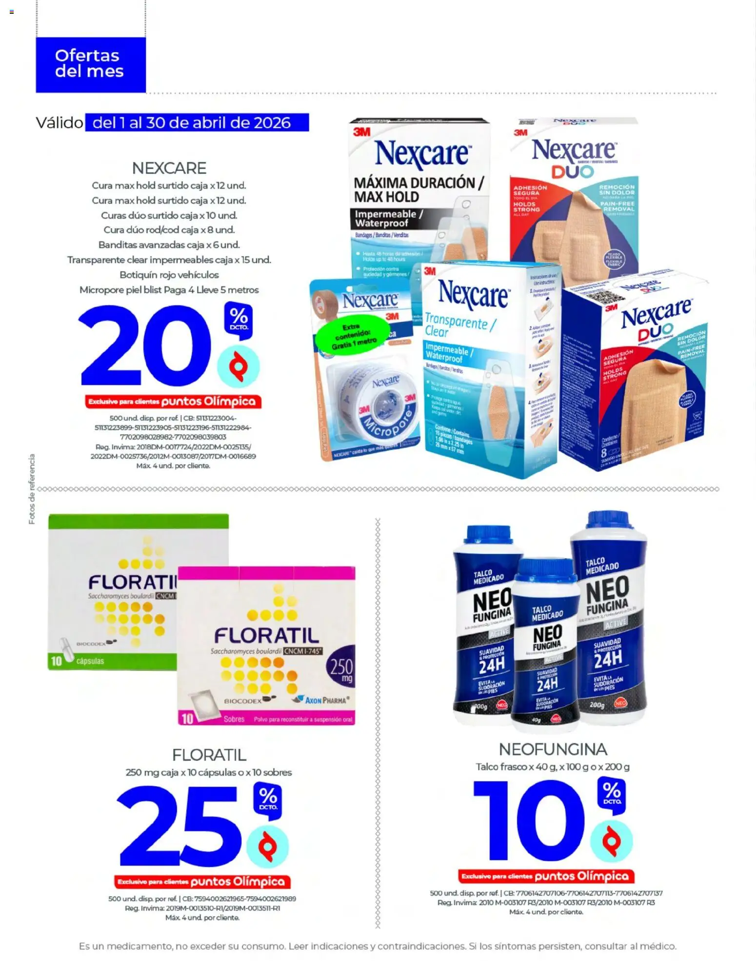 Olímpica revista - valida desde el 01.04.2026 | Página: 12 | Productos: Frasco, Sobre, Caja, Polvo