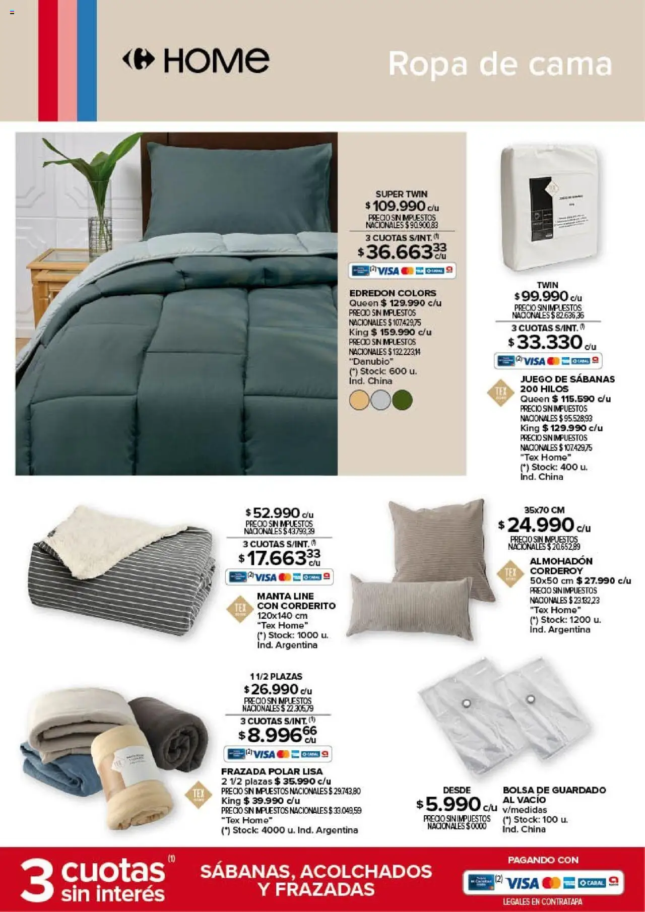 Carrefour - Deco Hogar │ válido desde el 06.06.2025 | Página: 18 | Productos: Bolsa, Almohadon, Cama, Frazada