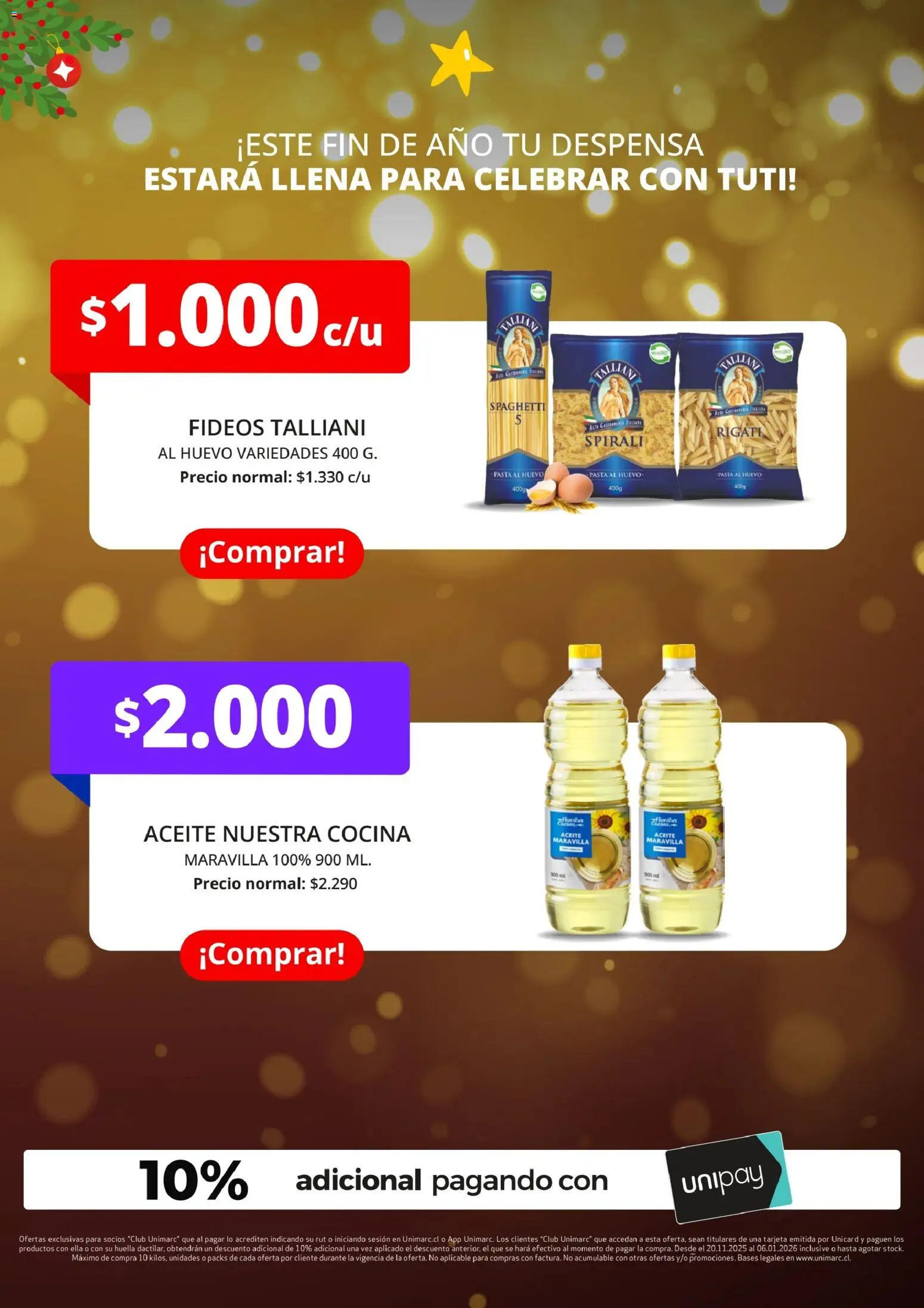 Unimarc Ofertas │ válido desde el 20.11.2025 | Página: 19 | Productos: Huevo, Cocina, Fideos, Pasta