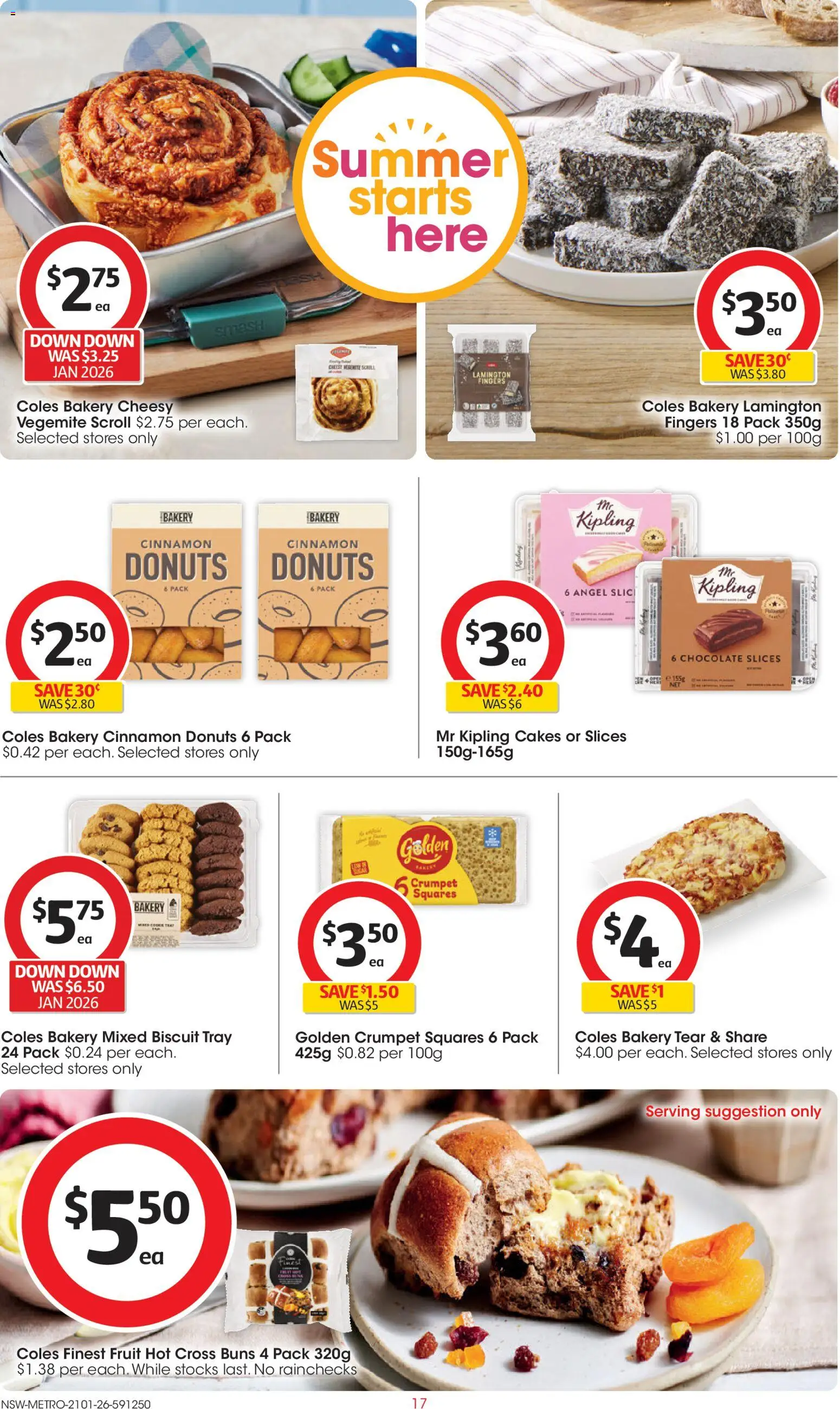 Coles catalogue - valid from 21.01.2026 | Page: 17 | Products: Donuts, Chocolate, Vegemite, Bakery