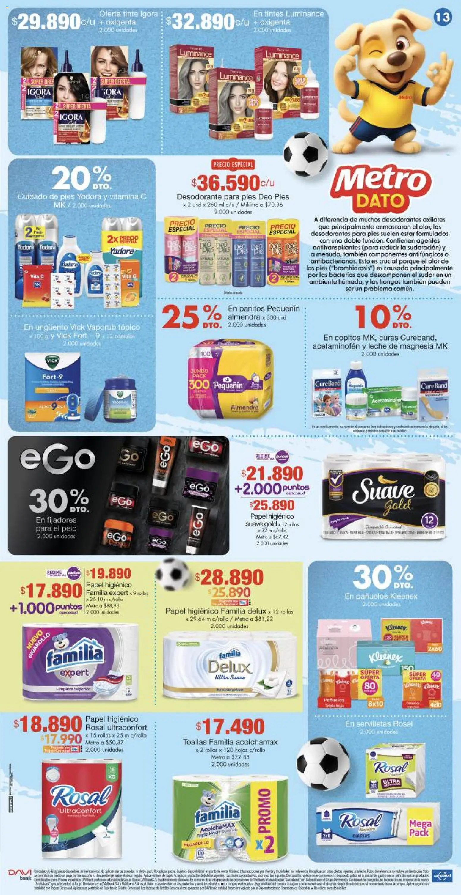 Metro revista - valida desde el 12.02.2026 | Página: 13 | Productos: Almendra, Servilletas, Toallas, Desodorante