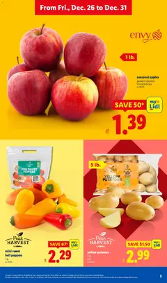 Preview of Lidl weekly ads valid from 26.12.2025 | Page: 5 | Products: Peppers, Apples, Potatoes, Bag