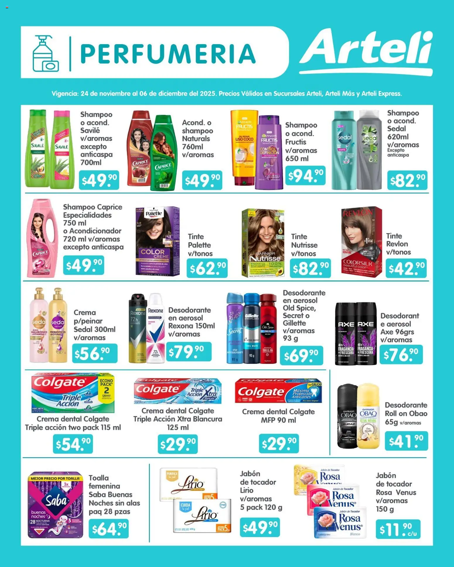 Nuevas ofertas de Arteli válidas en toda la República Mexicana desde el 24.11.2025. ¡Encuentra las mejores ofertas en Arteli folleto Quincenal! | Página: 12 | Productos: Crema, Toalla, Fragancia, Mascarilla