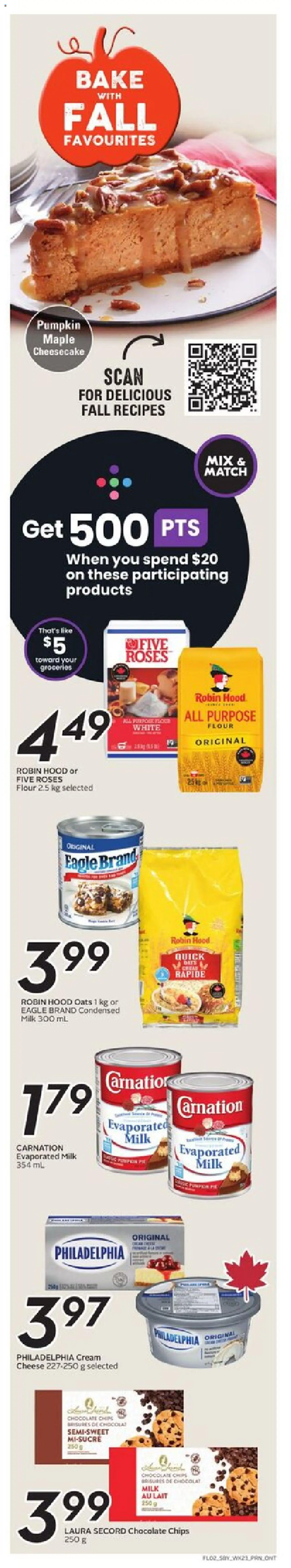 Sobeys flyer valid from 02.10.2025 | Page: 3 | Products: Cream, Milk, Cheese, Pumpkin
