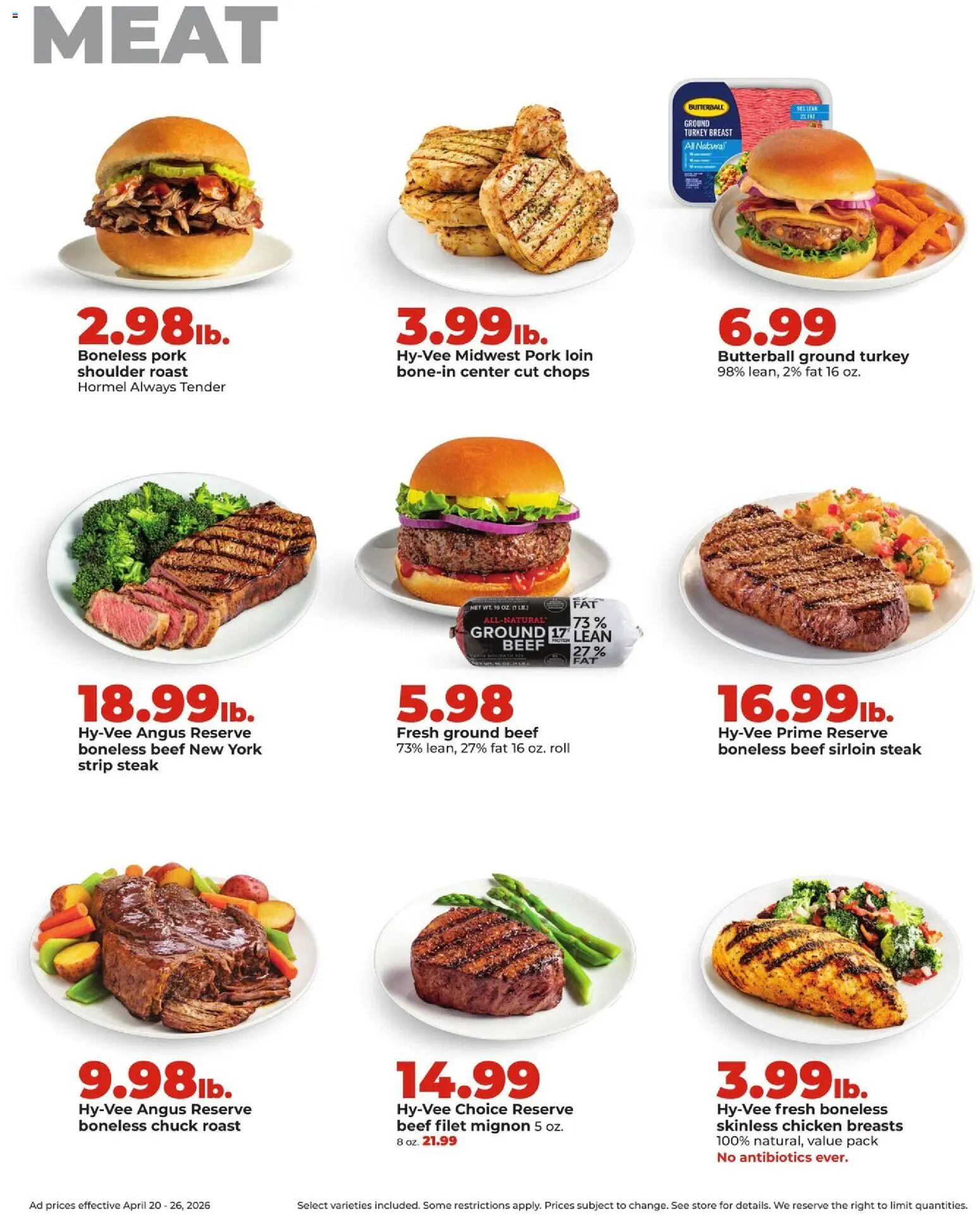 HyVee Weekly Ad - valid from 20.04.2026 | Page: 12 | Products: Pork, Beef
