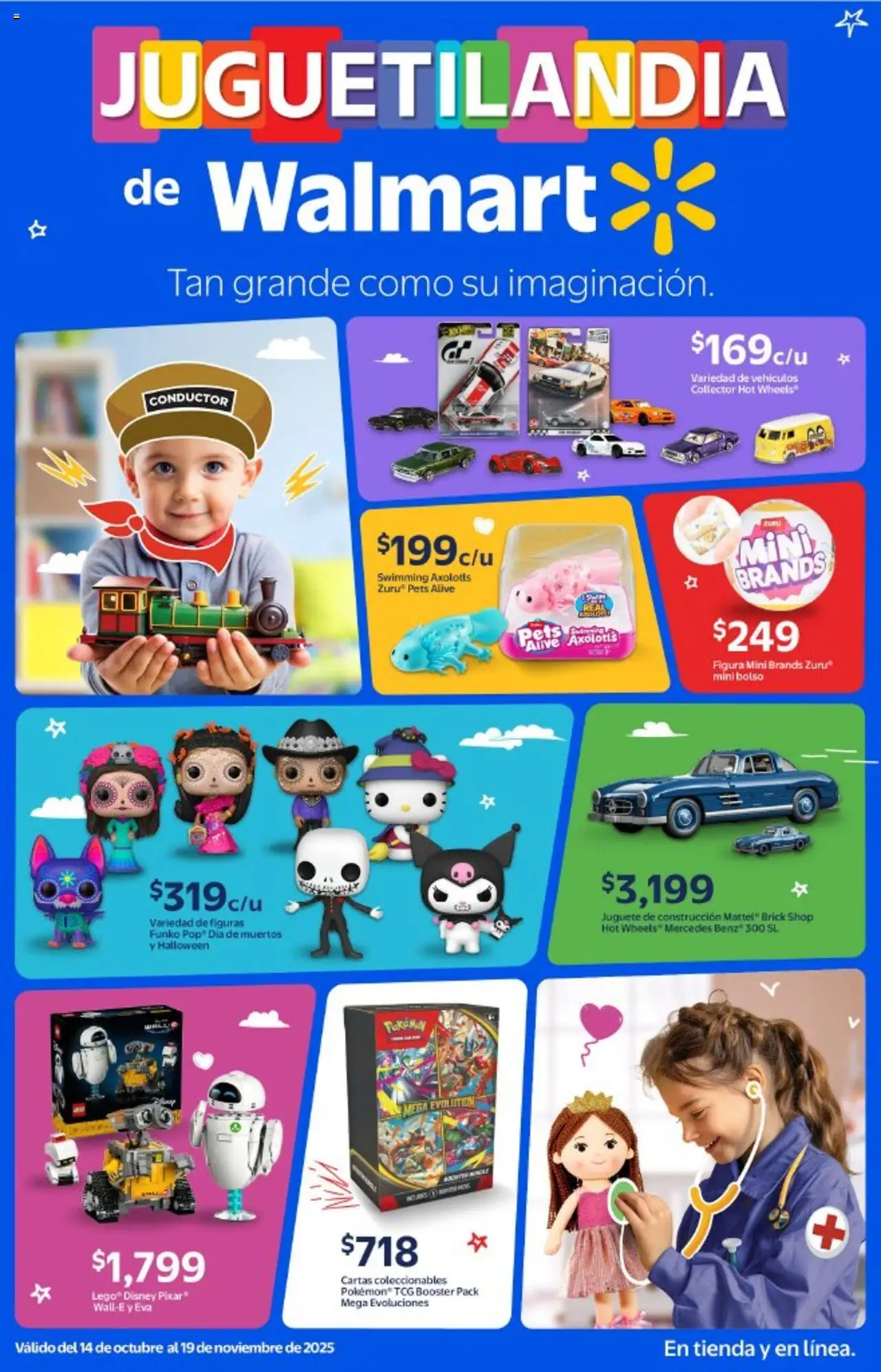Nuevas ofertas de Walmart válidas en toda la República Mexicana desde el 14.10.2025. ¡Encuentra las mejores ofertas en Walmart - Folleto Diversión tan grande como su imaginación! | Página: 1 | Productos: Bolso, Mesa
