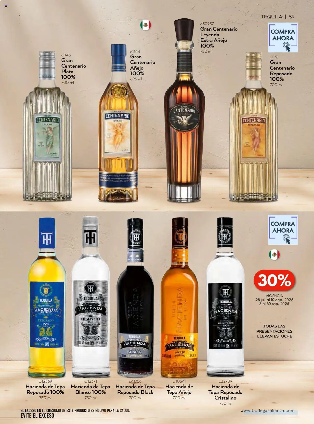 Nuevas ofertas de Bodegas Alianza válidas en toda la República Mexicana desde el 01.07.2025. ¡Encuentra las mejores ofertas en Bodegas Alianza catálogo Cava Morada! | Página: 61 | Productos: Estuche, Tequila
