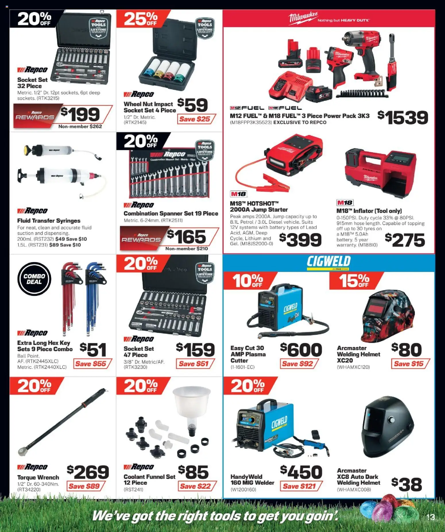 Repco catalogue - valid from 25.02.2026 | Page: 13 | Products: Socket, Battery, Cutter, Tools