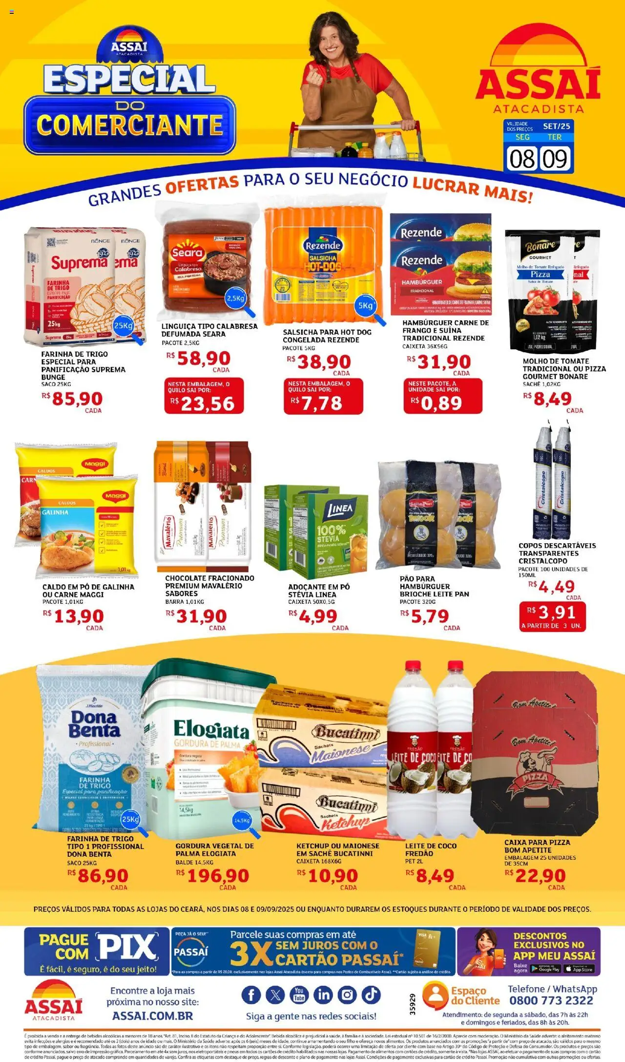 Assaí Atacadista Folheto - válido de 08.09.2025 | Página: 1 | Produtos: Coco, Adoçante, Caixa, Balde