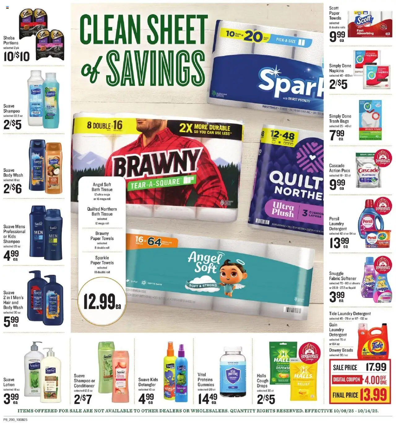Lowes Foods Weekly Ad - SC - valid from 08.10.2025 | Page: 8 | Products: Shampoo, Fabric softener, Detergent, Sheet