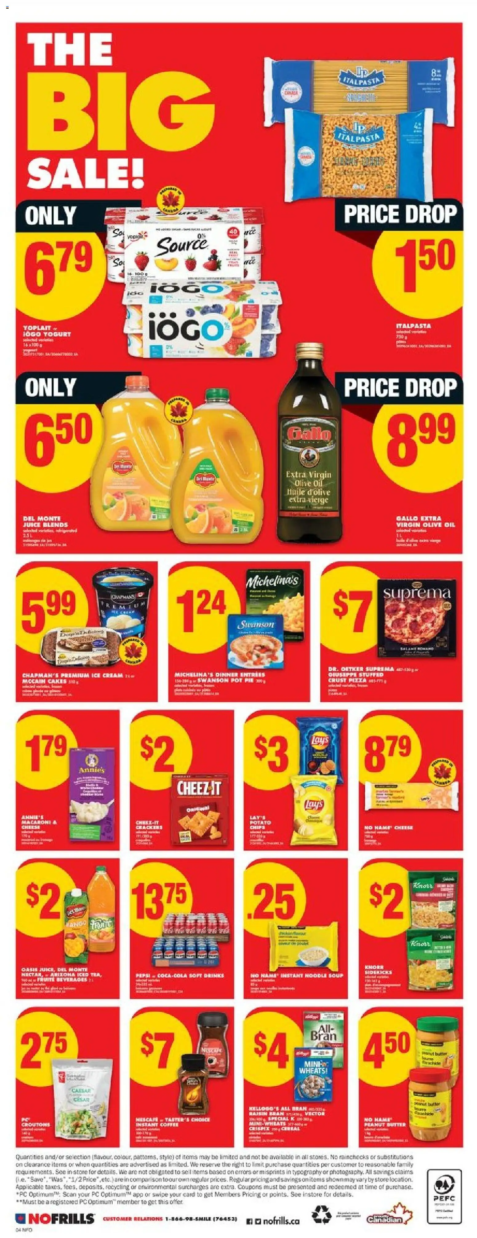 No Frills flyer valid from 19.02.2026 | Page: 5 | Products: Pasta, Chips, Ice cream, Pizza