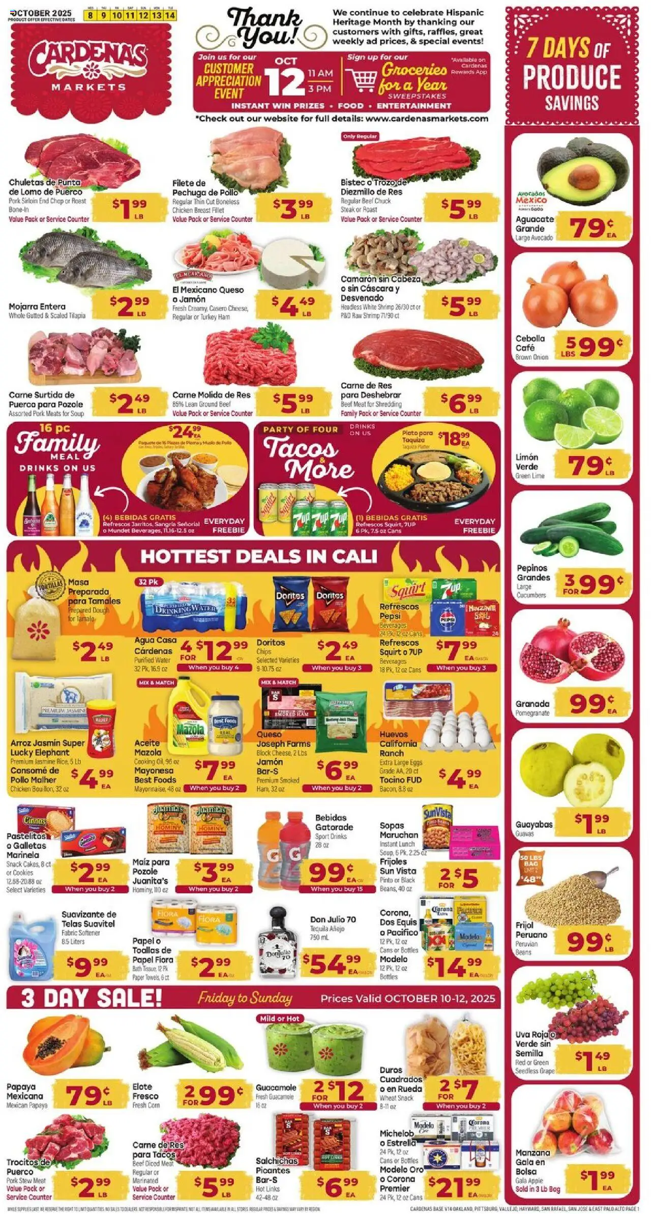 Cardenas Weekly Ad - CA - valid from 08.10.2025 | Page: 1 | Products: Bath, Beef, Cucumbers, Onion