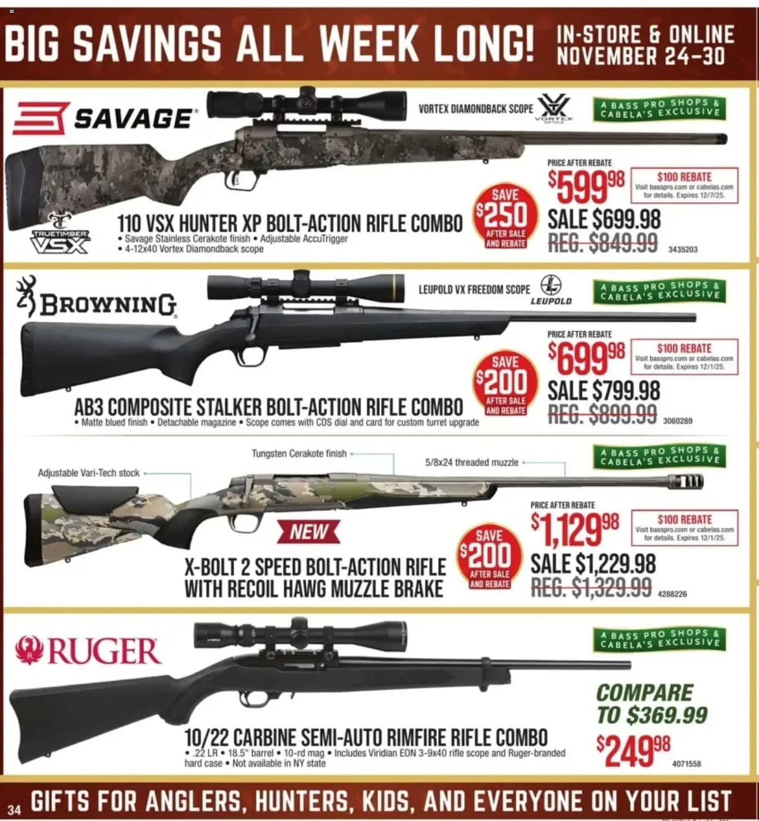 Cabela's Black Friday - valid from 24.11.2025 | Page: 34 | Products: Rimfire Rifle, Rifle, Rimfire
