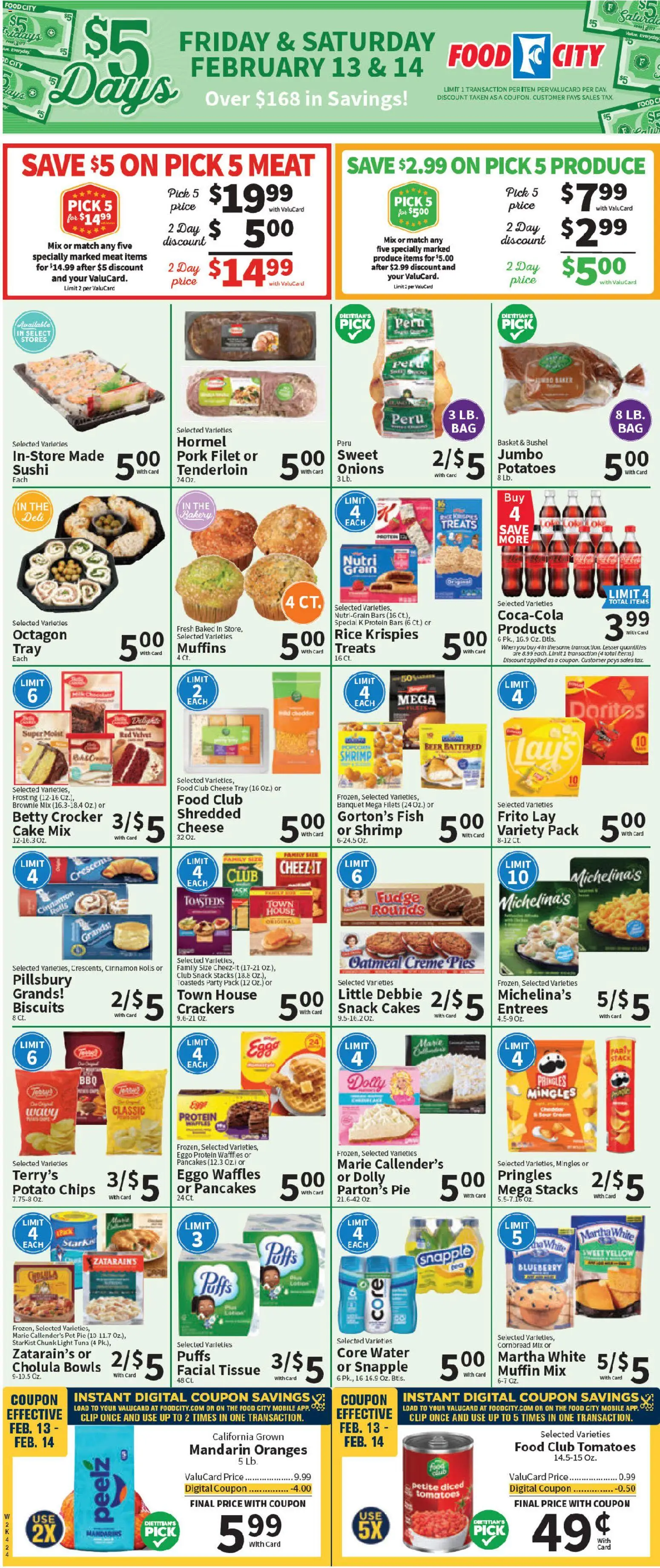 Food City Weekly Ad - valid from 11.02.2026 | Page: 2 | Products: Bakery, Fish, Sour cream, Water