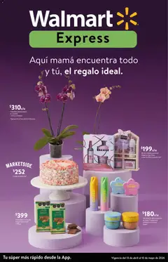 Vista previa de Walmart Express folleto Aquí mamá encuentra todo y tú, el regalo ideal, nuevo folleto de la tienda, válido en México a partir del 13.04.2026