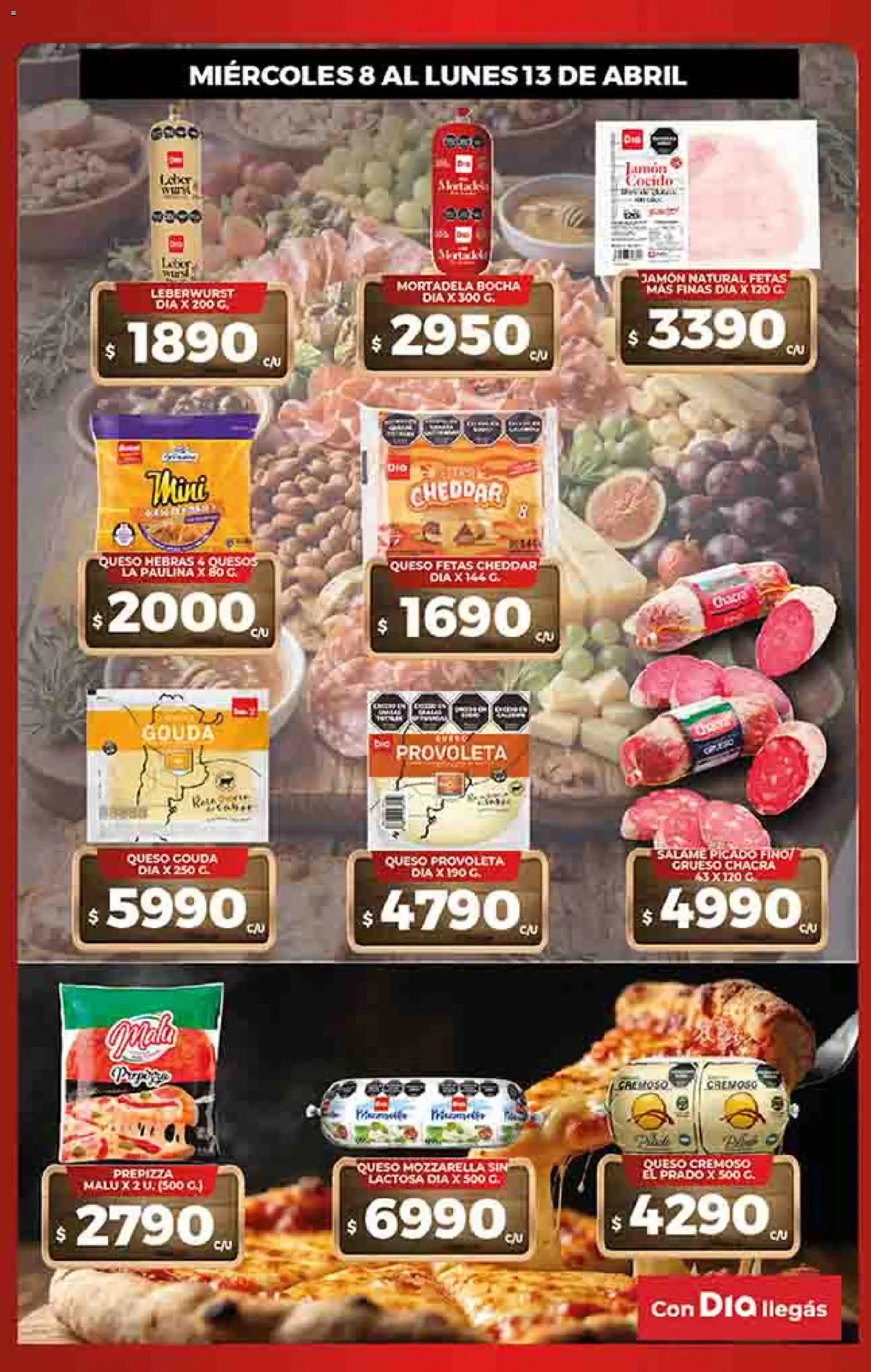 Dia - Ofertas - Salta y Jujuy │ válido desde el 08.04.2026 | Página: 5 | Productos: Mortadela, Queso, Jamón, Salame