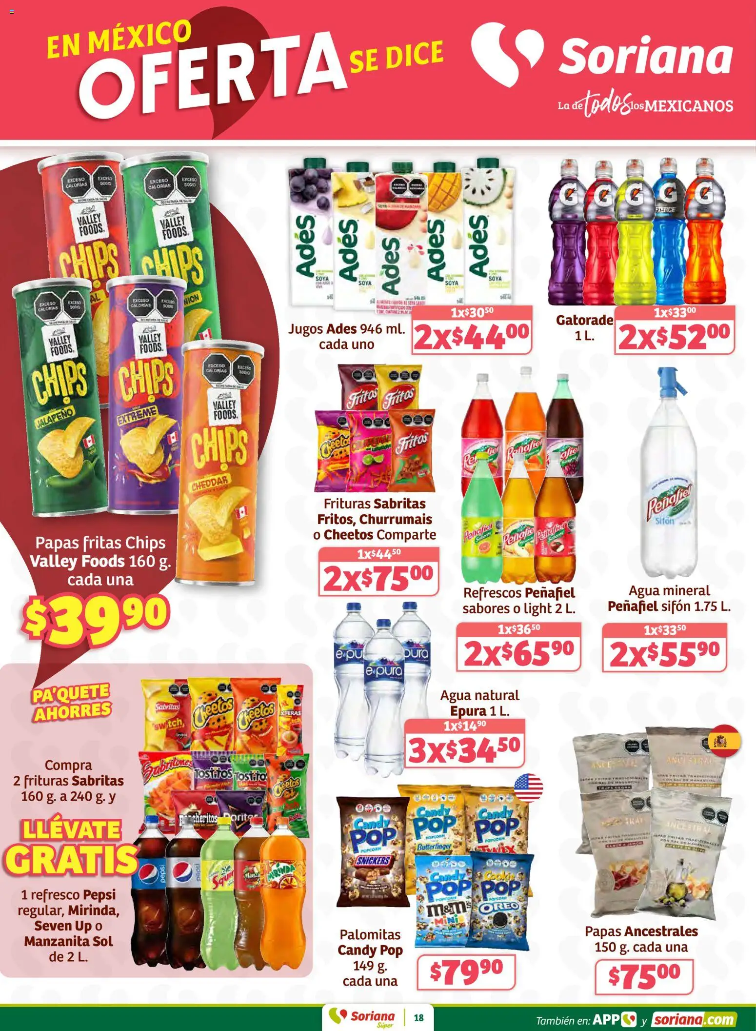 Nuevas ofertas de Soriana válidas en toda la República Mexicana desde el 27.02.2026. ¡Encuentra las mejores ofertas en Soriana Preciazazaso Súper: Chihuahua! | Página: 18 | Productos: Refresco, Agua, Papas fritas