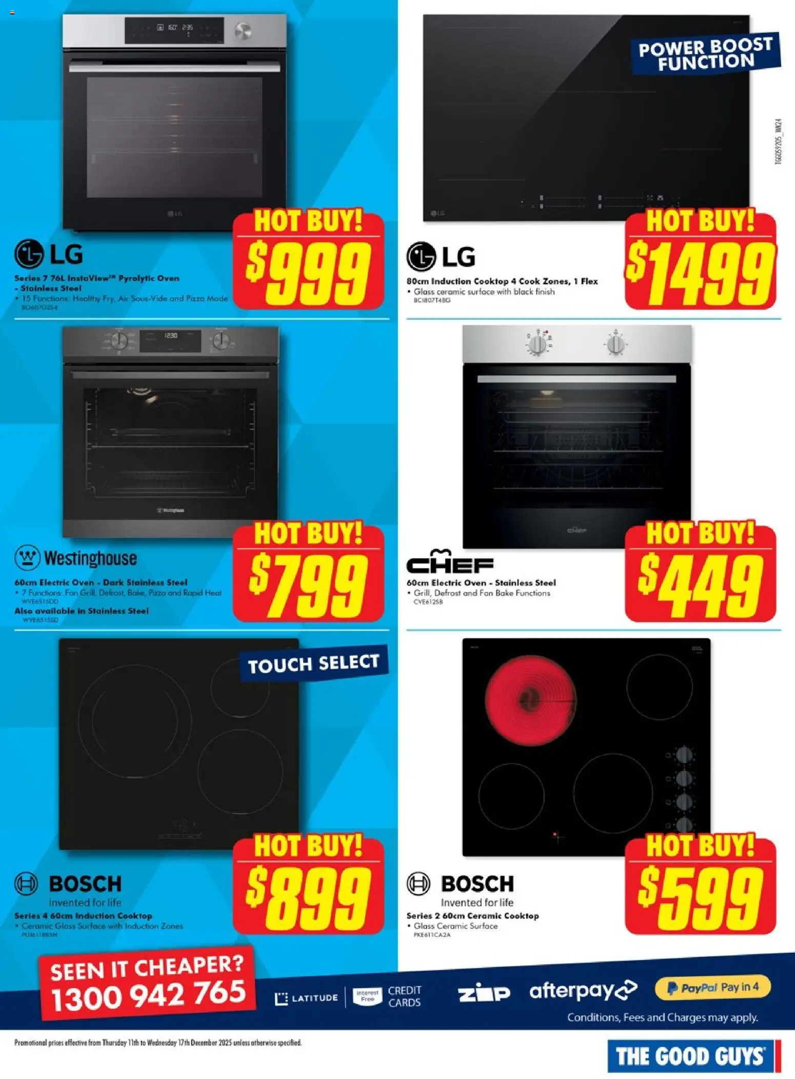 The Good Guys catalogue - valid from 10.12.2025 | Page: 4 | Products: Pizza, Oven, Cooktop, Fan