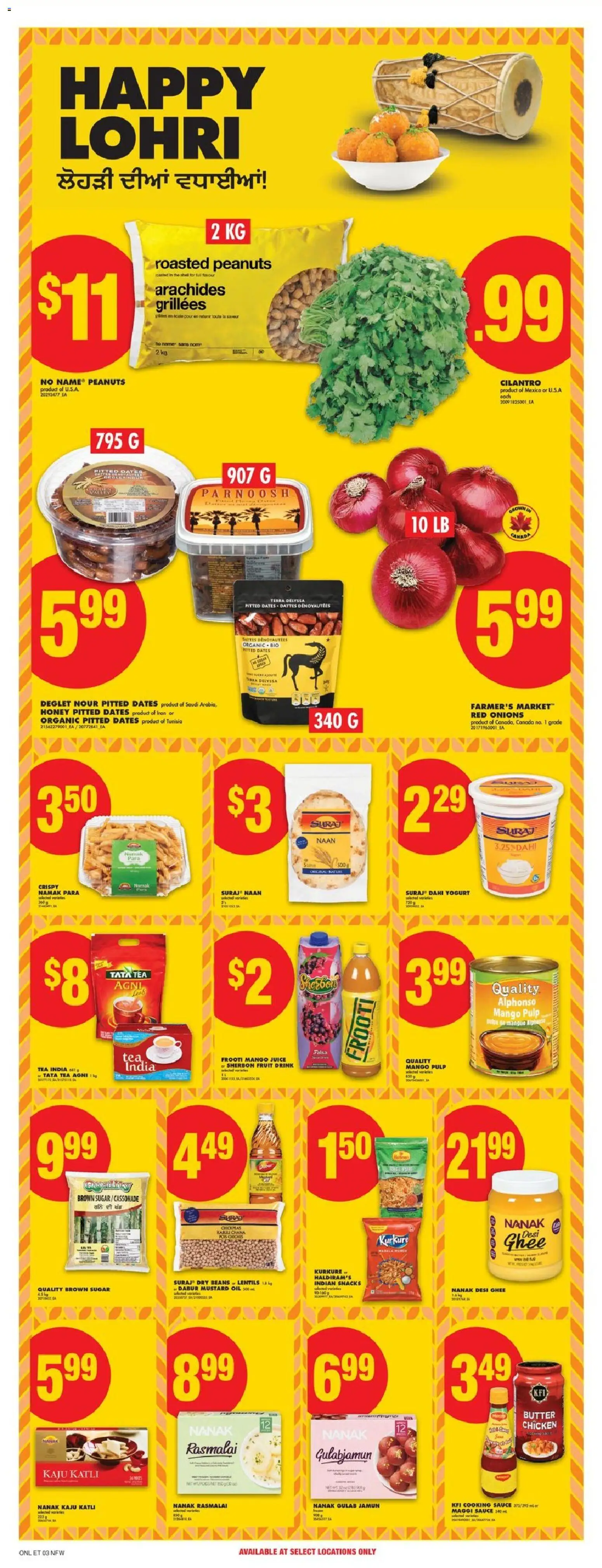 No Frills flyer valid from 08.01.2026 | Page: 13 | Products: Tea, Yogurt, Oil, Juice