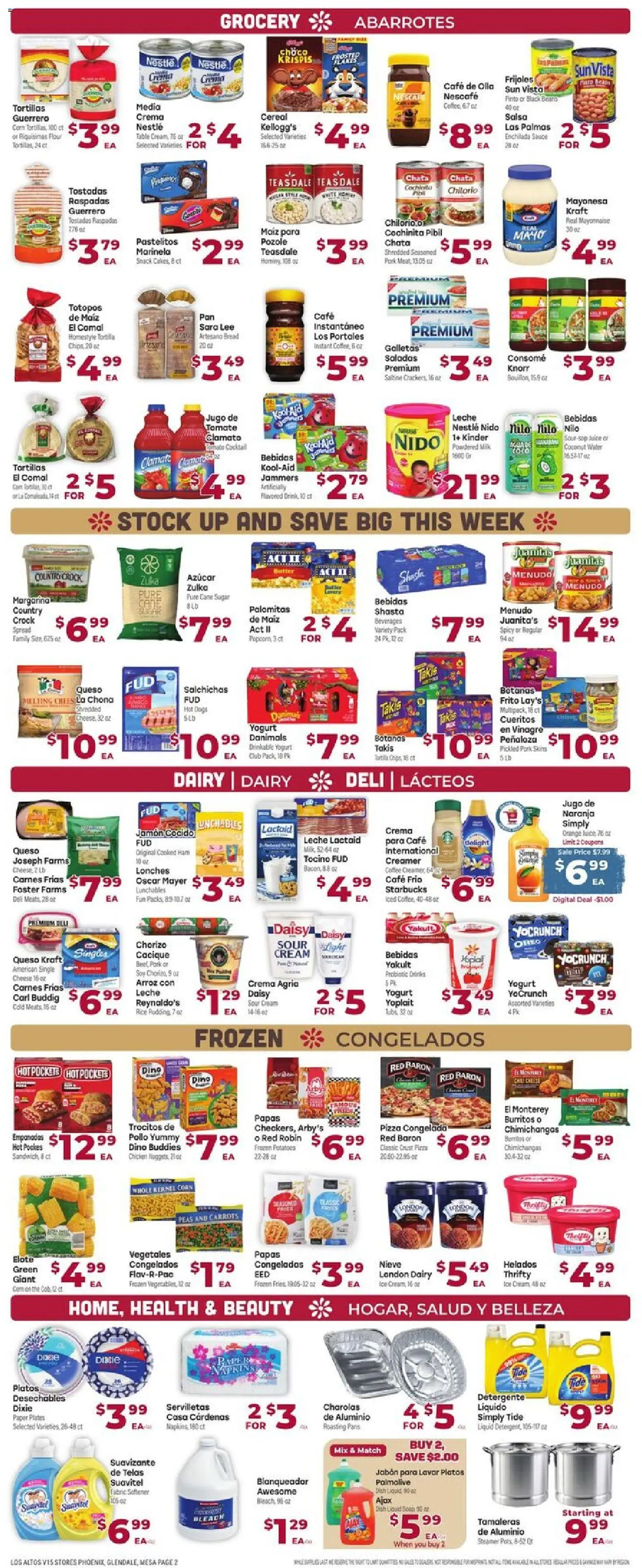 Cardenas Weekly Ad - AZ - valid from 07.01.2026 | Page: 2 | Products: Corn, Coffee, Mayonnaise, Hot Dogs