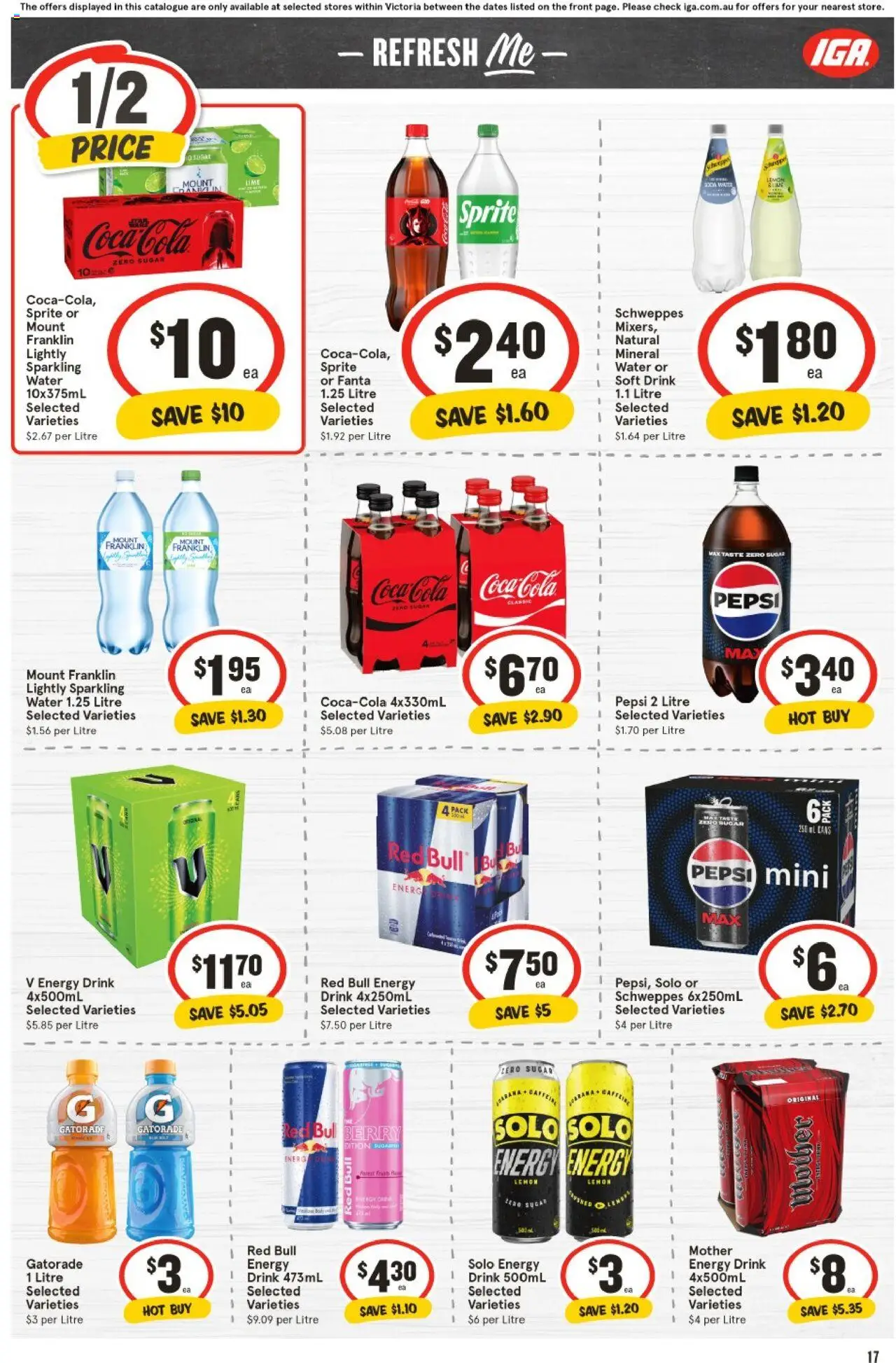 IGA catalogue - valid from 27.08.2025 | Page: 16 | Products: Pepsi, Water, Fruits, Lemon