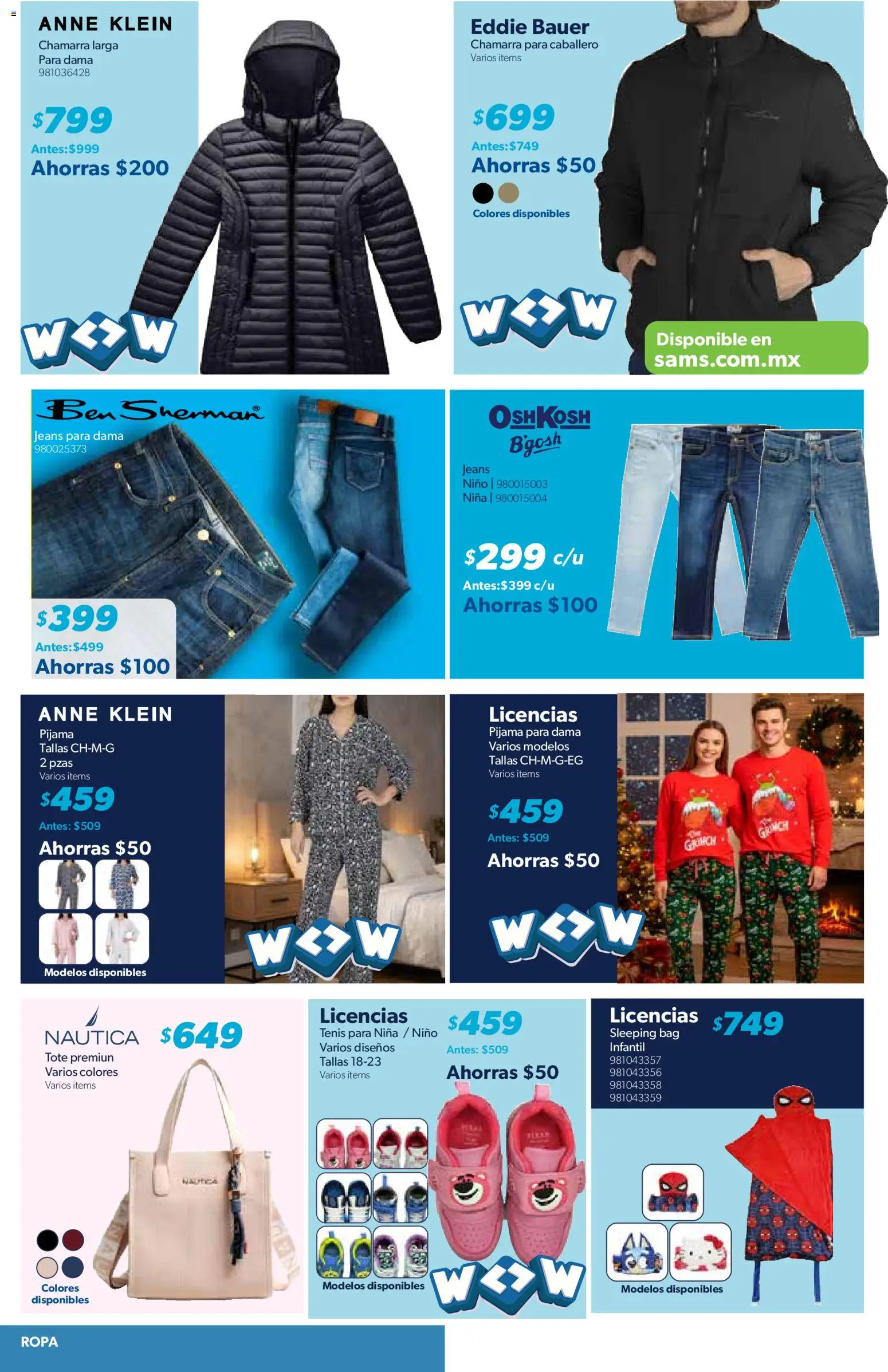 Nuevas ofertas de Sam's Club válidas en toda la República Mexicana desde el 11.12.2025. ¡Encuentra las mejores ofertas en Sam's Club catálogo! | Página: 23 | Productos: Pijama, Tenis, Chamarra, Ropa