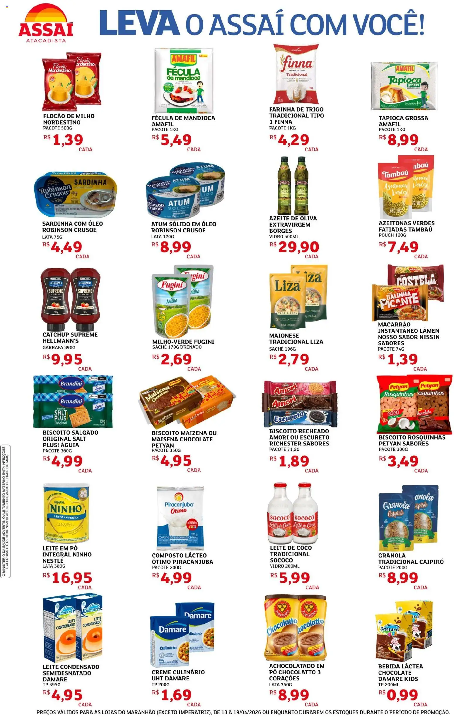 Assaí Atacadista Folheto - válido de 16.04.2026 | Página: 2 | Produtos: Coco, Tapioca, Macarrão, Bebida