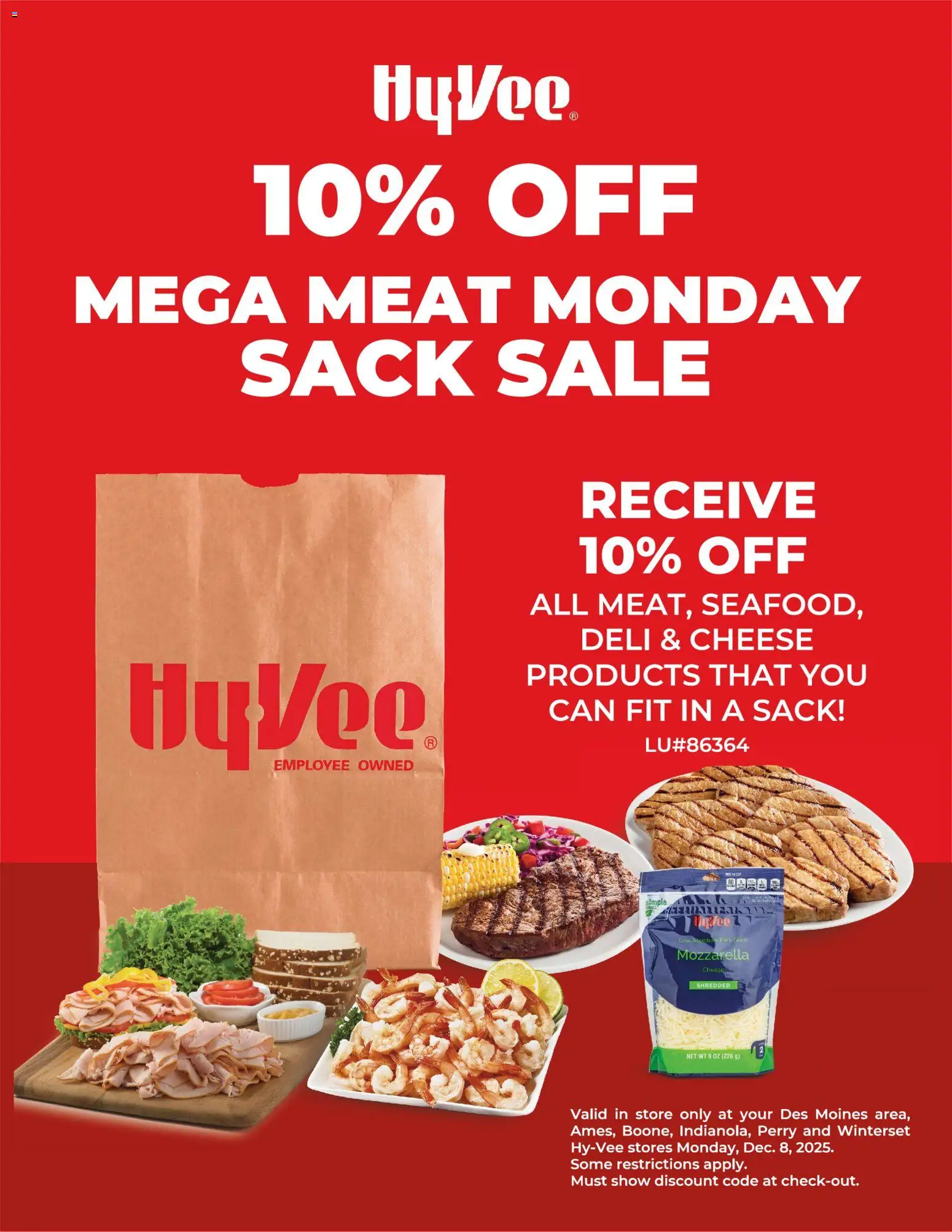 HyVee Mega Meat Monday - valid from 08.12.2025 | Page: 1 | Products: Cheese