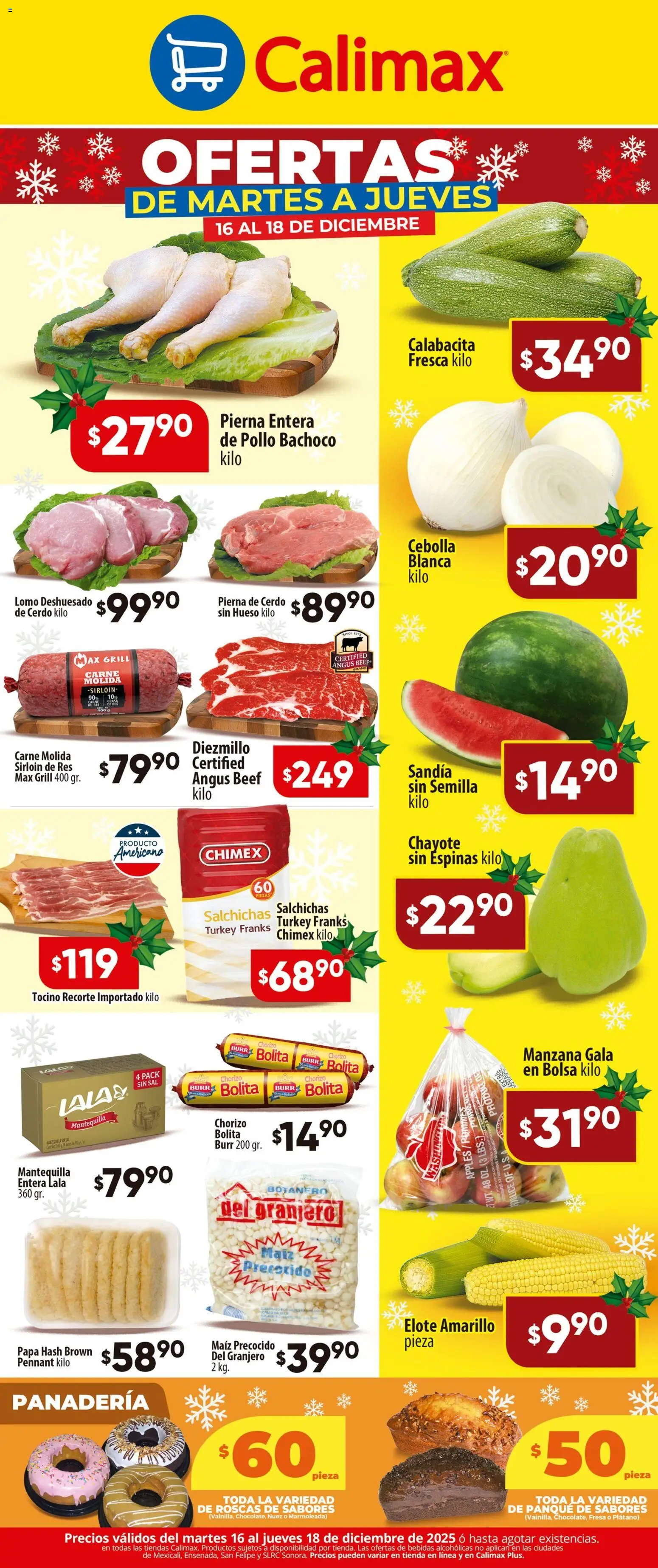 Nuevas ofertas de Calimax válidas en toda la República Mexicana desde el 16.12.2025. ¡Encuentra las mejores ofertas en Calimax folleto! | Página: 2 | Productos: Pollo, Sandía, Manzana, Nuez
