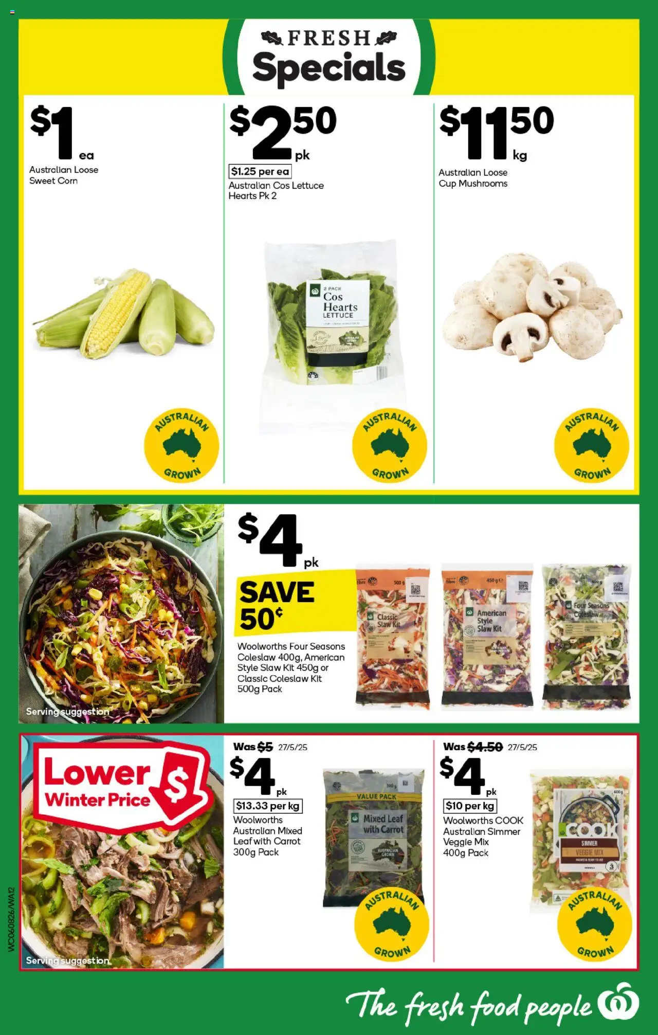 Woolworths catalogue - valid from 06.08.2025 | Page: 12 | Products: Lettuce, Mushrooms