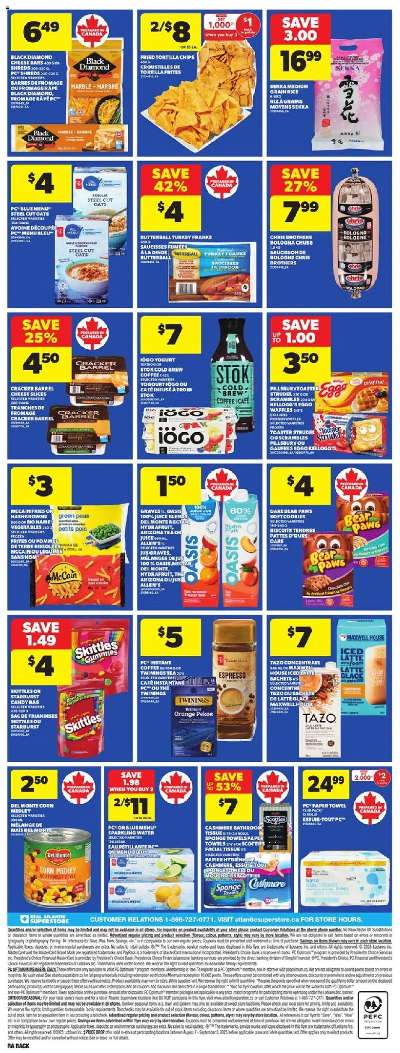 Atlantic Superstore flyer valid from 14.08.2025 | Page: 4 | Products: Bag, Toaster, Yogurt, Coffee