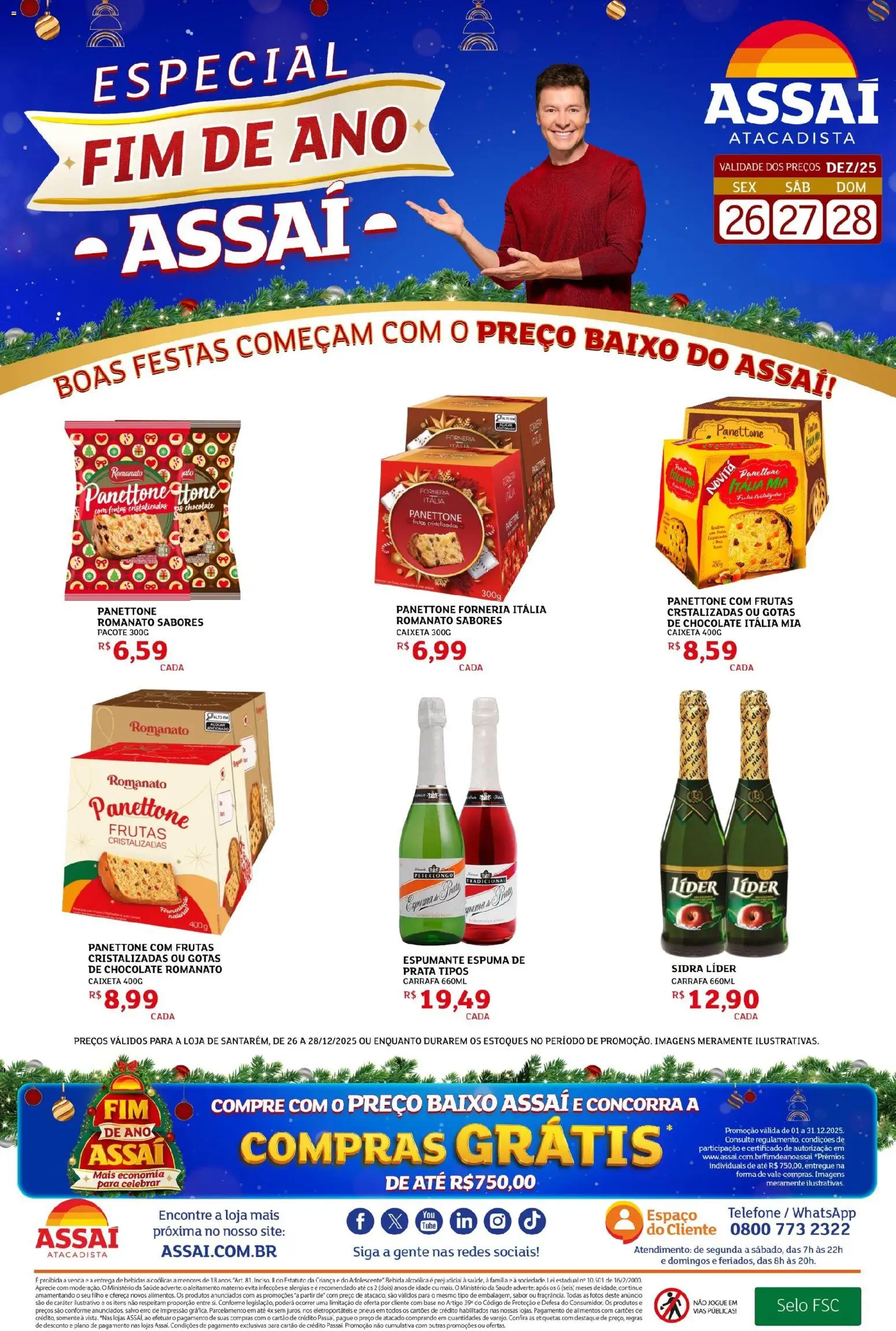 Assaí Atacadista Folheto - válido de 26.12.2025 | Página: 1 | Produtos: Pneus, Baixo, Bebida, Frutas cristalizadas