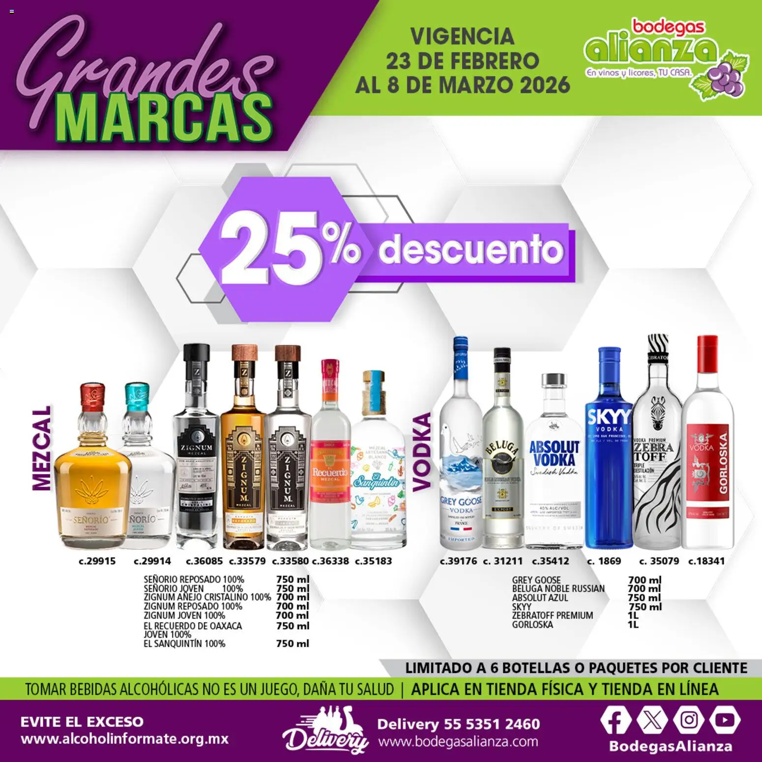 Nuevas ofertas de Bodegas Alianza válidas en toda la República Mexicana desde el 23.02.2026. ¡Encuentra las mejores ofertas en Bodegas Alianza catálogo Grandes Marcas! | Página: 7 | Productos: Vodka