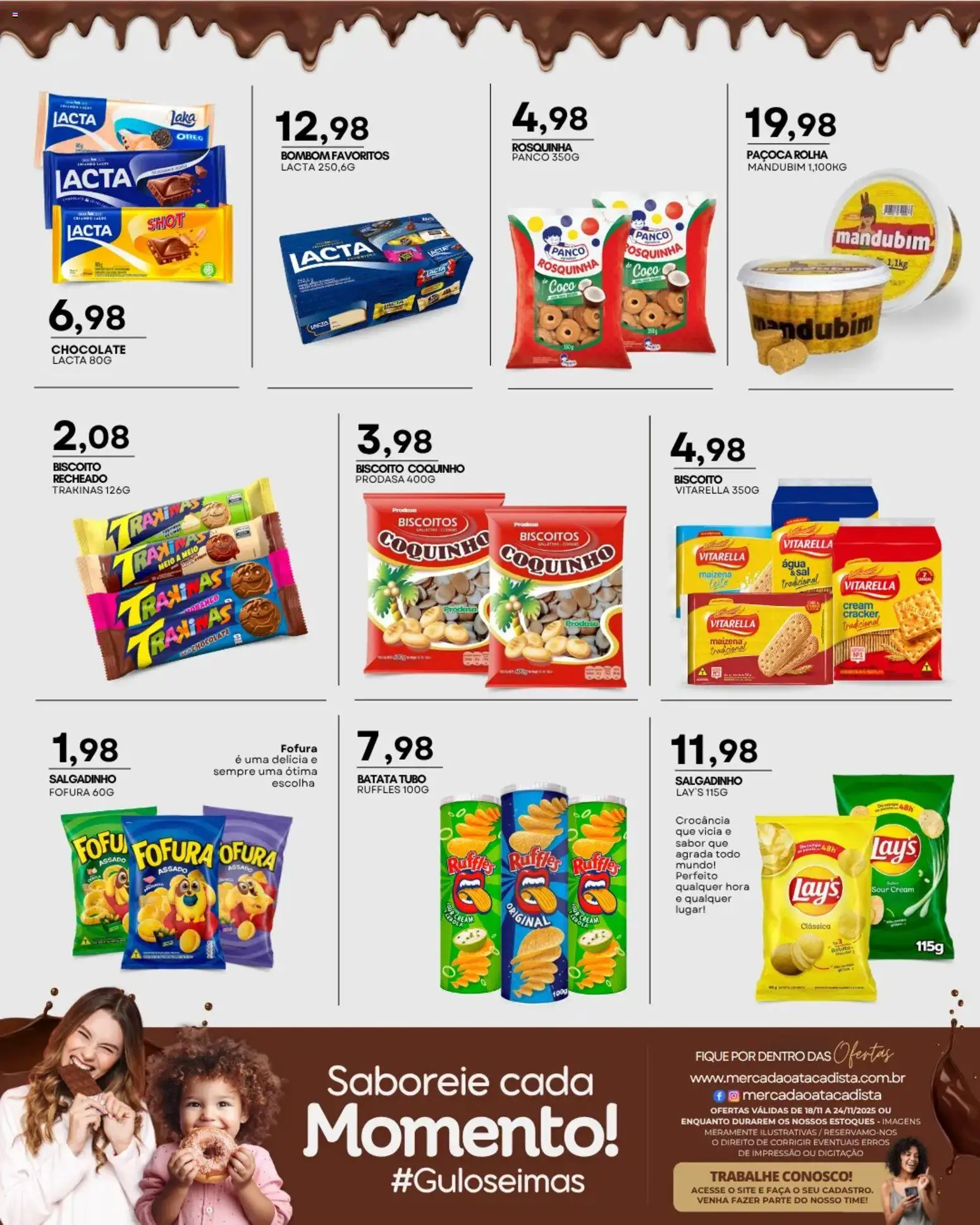 Mercadão Atacadista Folheto - válido de 18.11.2025 | Página: 9 | Produtos: Chocolate, Biscoitos, Sal, Rosquinha