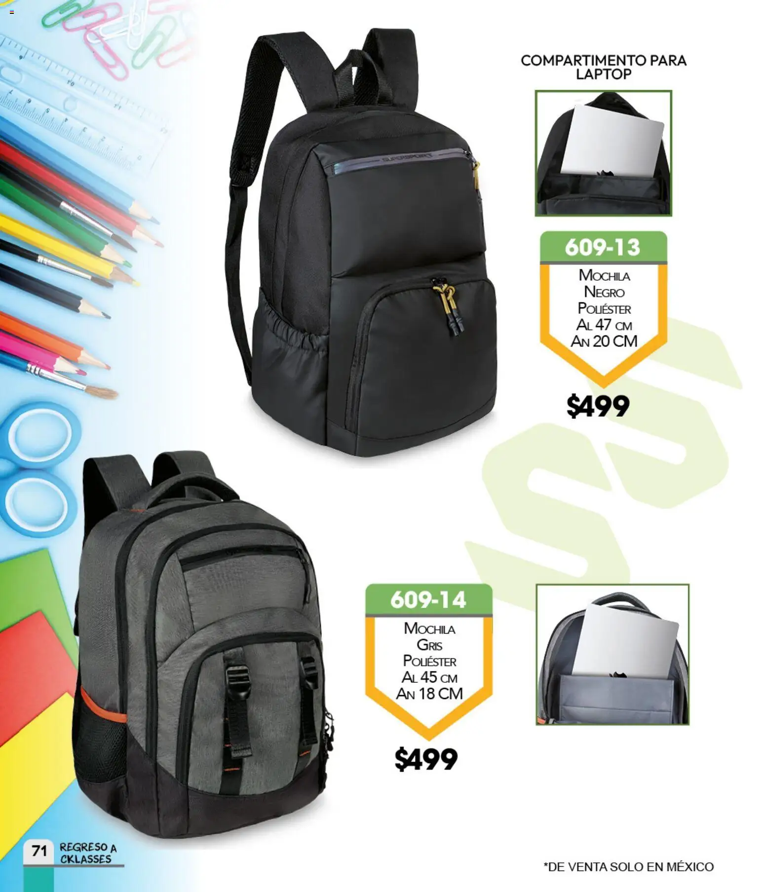 Nuevas ofertas de Cklass válidas en toda la República Mexicana desde el 06.01.2026. ¡Encuentra las mejores ofertas en Cklass catálogo Regreso a clases 2026! | Página: 72 | Productos: Mochila