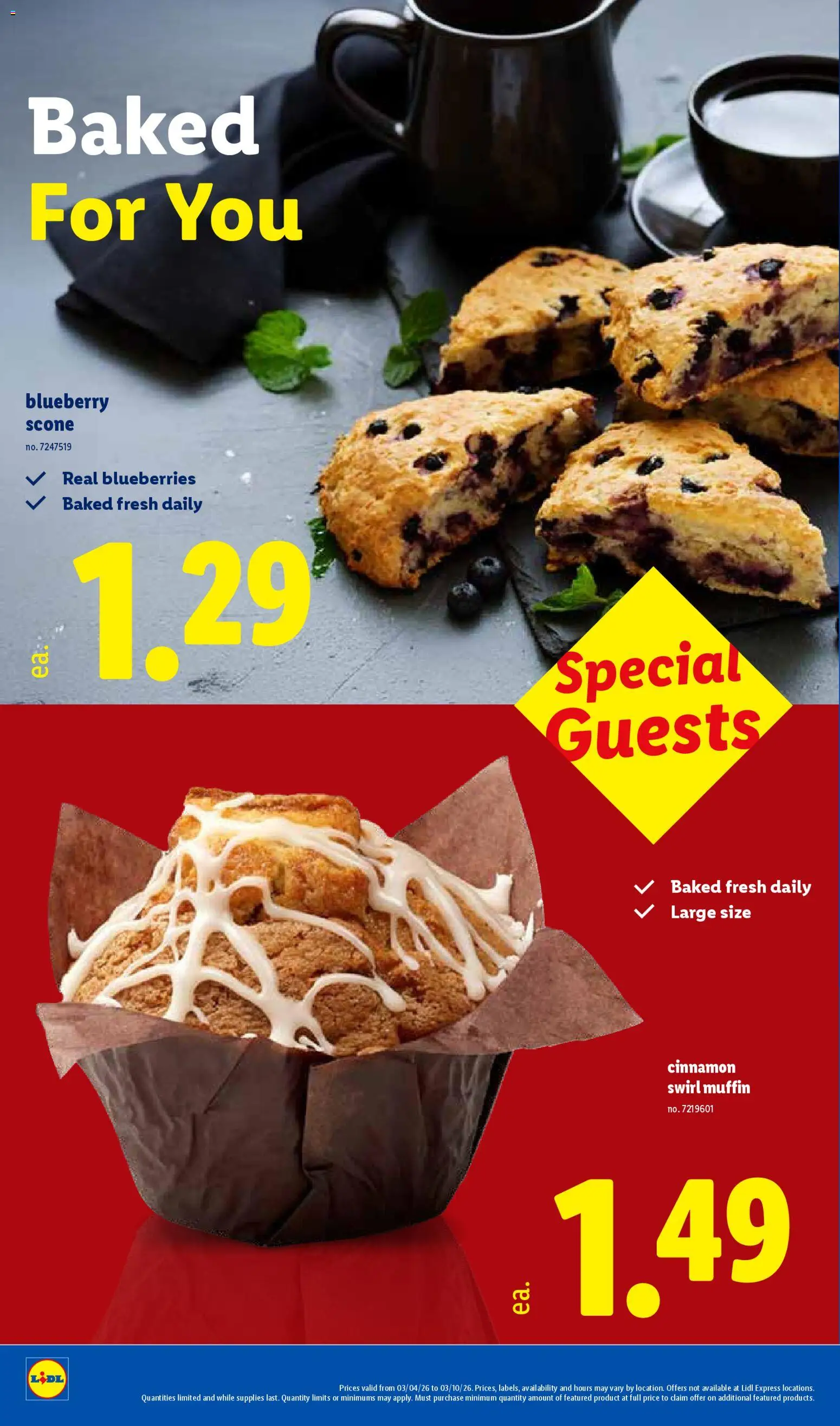 Lidl Weekly Ad - valid from 04.03.2026 | Page: 8 | Products: Muffin, Blueberries, Scone