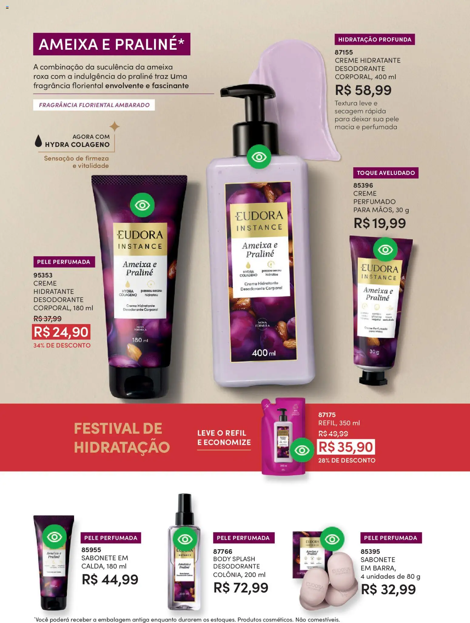 Eudora Folheto - válido de 19.02.2026 | Página: 88 | Produtos: Colágeno, Fragrância, Creme, Ameixa