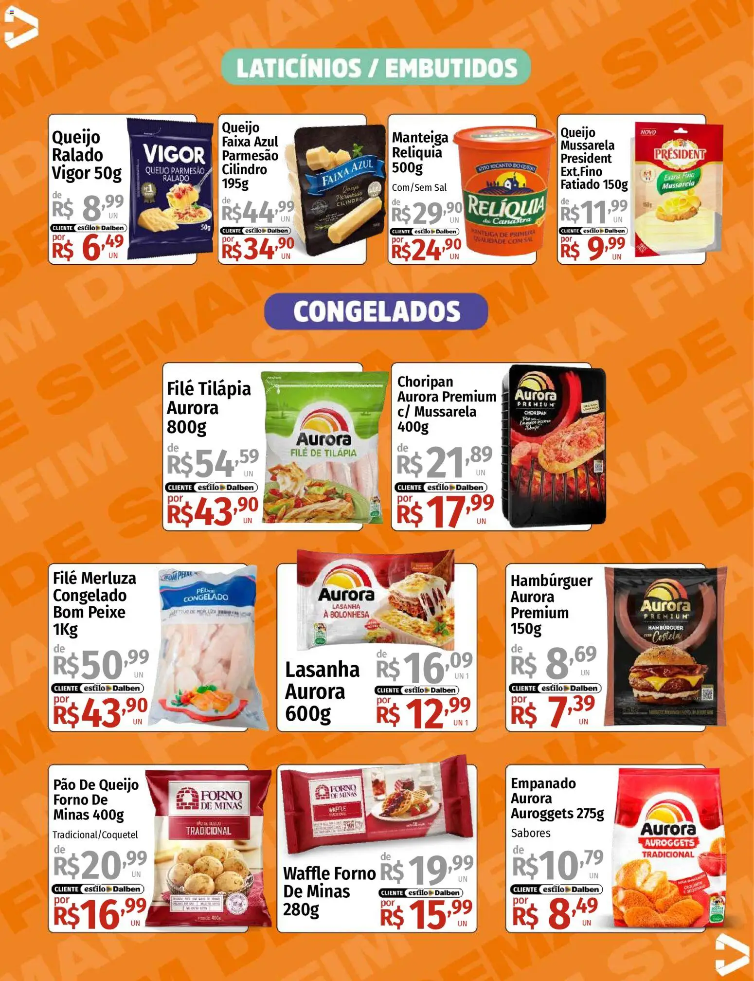 Supermercado Dalben Folheto - válido de 09.01.2026 | Página: 11 | Produtos: Peixe, Hambúrguer, Lasanha, Filé de tilápia