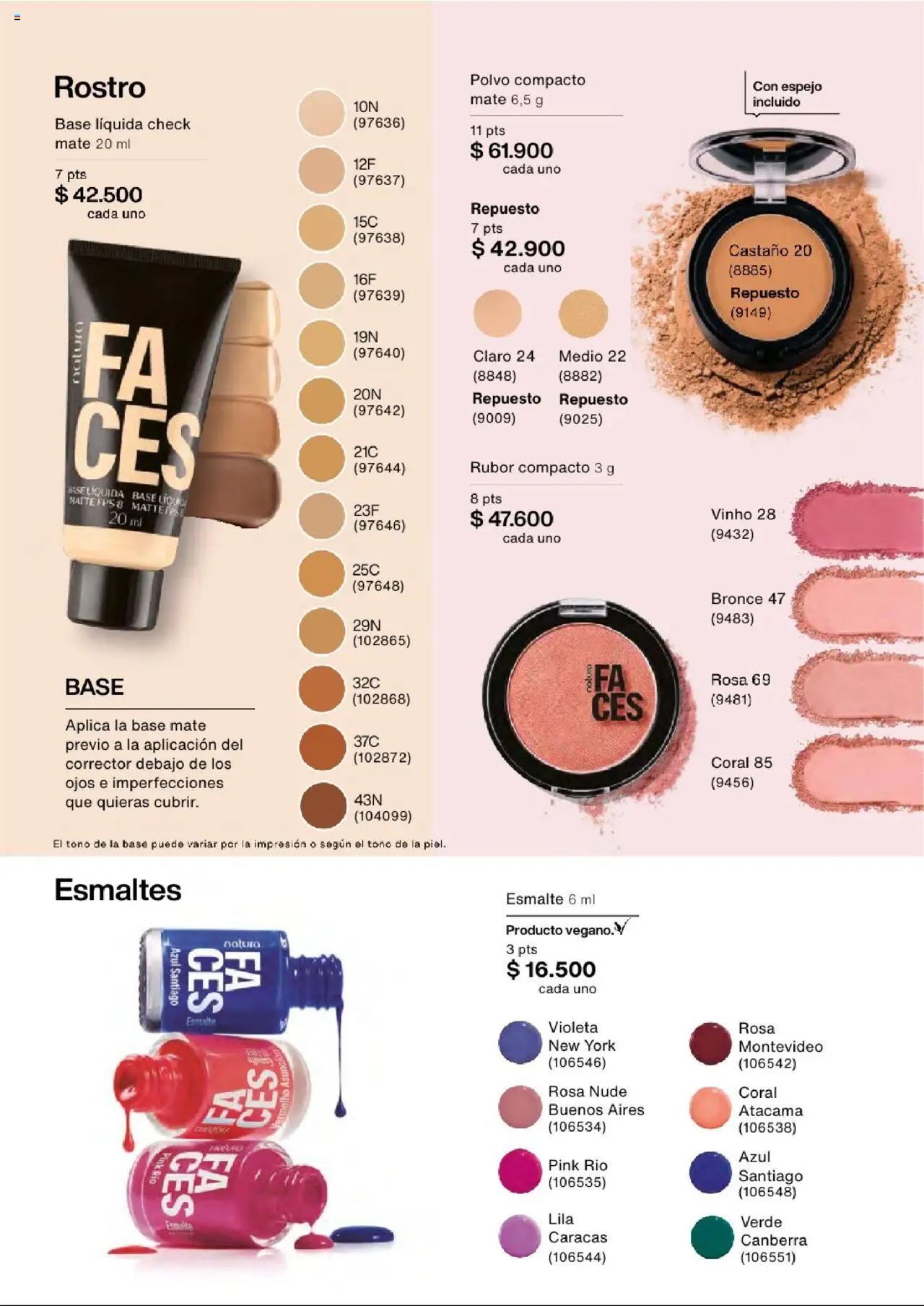 Natura revista - valida desde el 24.09.2025 | Página: 85 | Productos: Polvo compacto, Rubor, Polvo, Corrector
