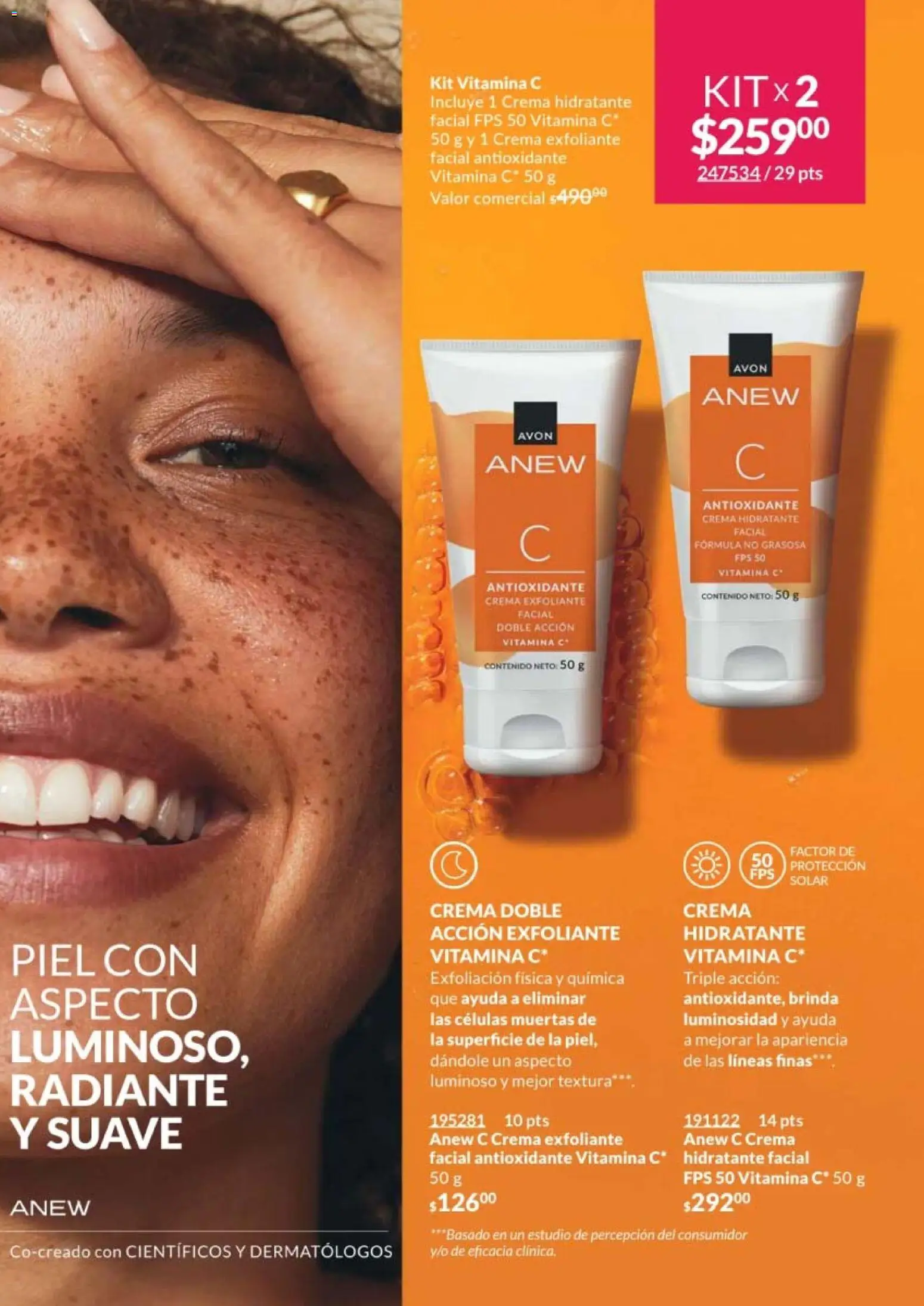 Nuevas ofertas de AVON válidas en toda la República Mexicana desde el 20.02.2026. ¡Encuentra las mejores ofertas en AVON campaña 4 2026! | Página: 129 | Productos: Crema, Exfoliante facial, Radiante