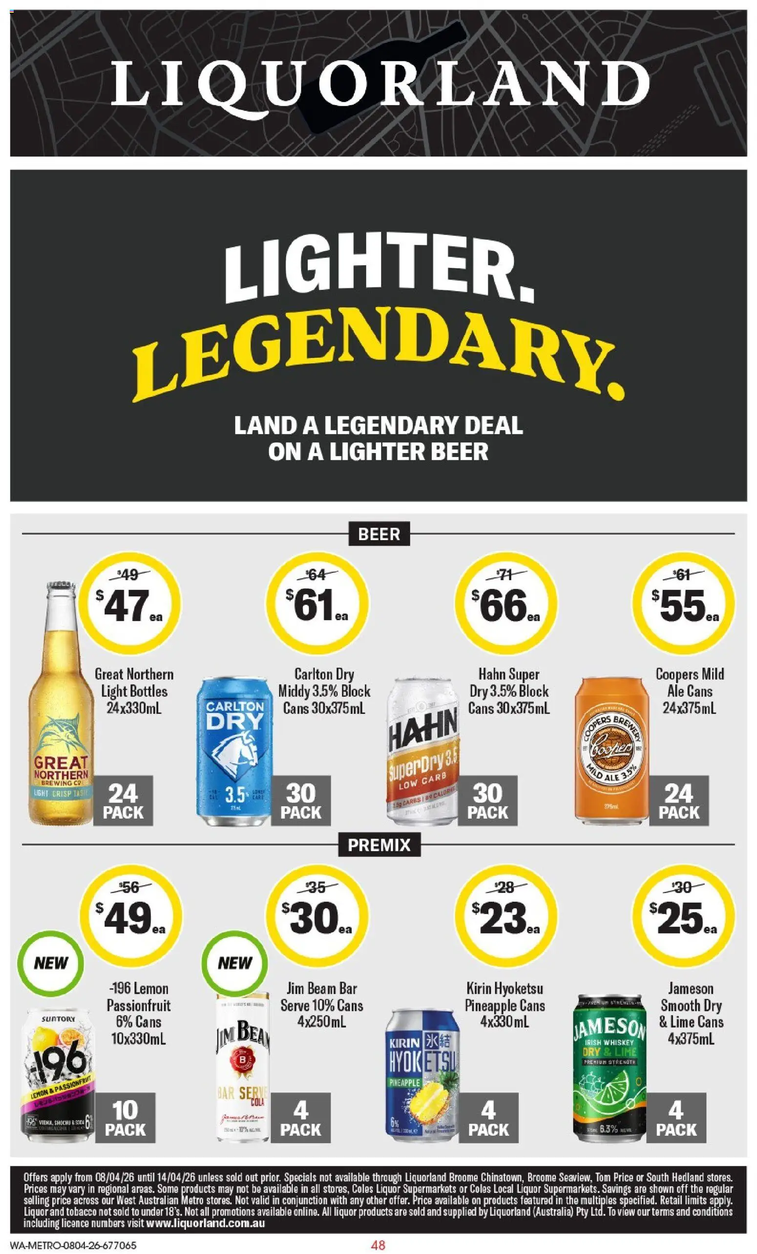 Coles catalogue - valid from 08.04.2026 | Page: 48 | Products: Light, Pineapple, Passionfruit, Lime