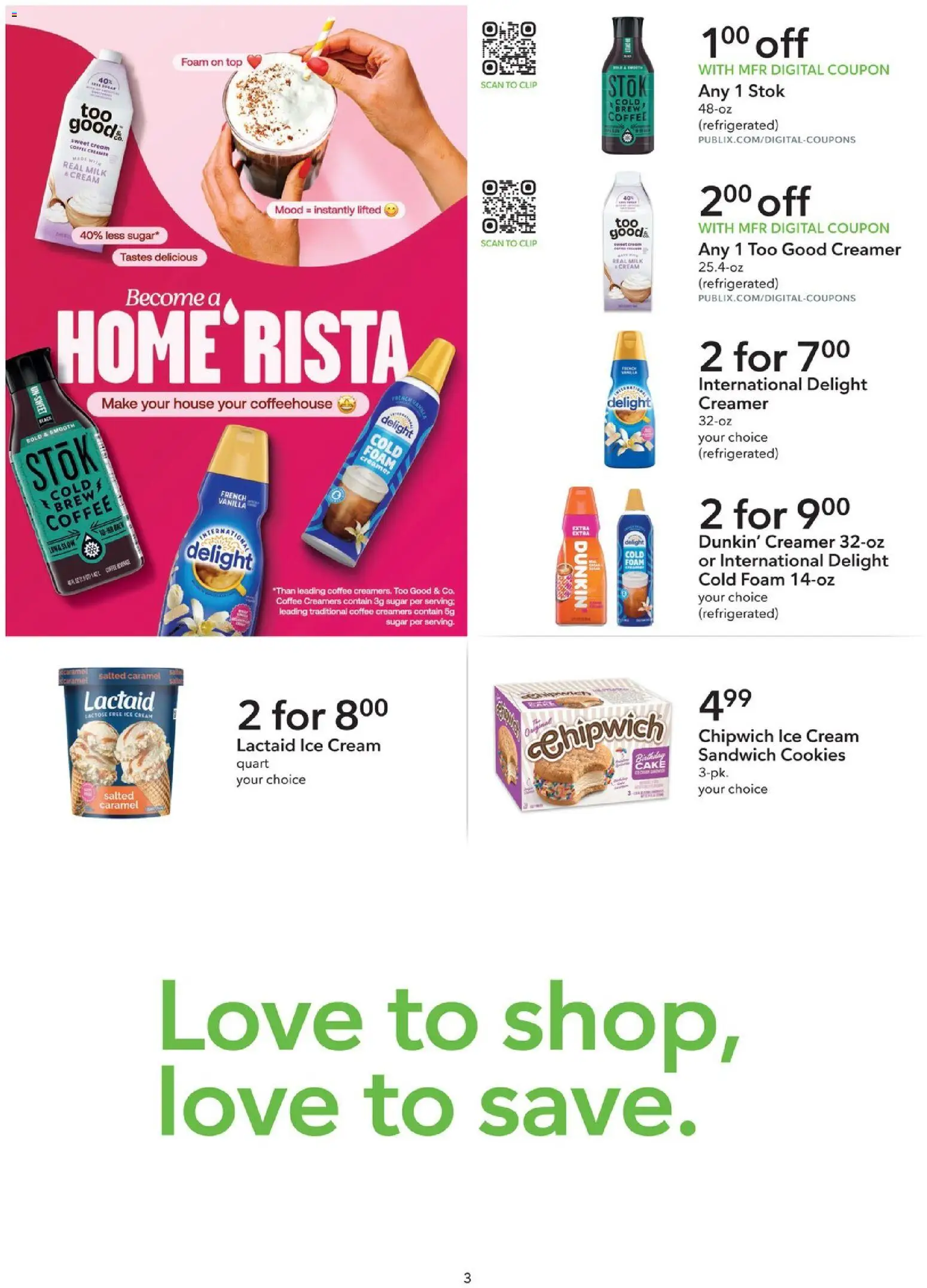 Publix Extra Savings - valid from 04.04.2026 | Page: 3 | Products: Clip, Cream, Cookies, Sugar