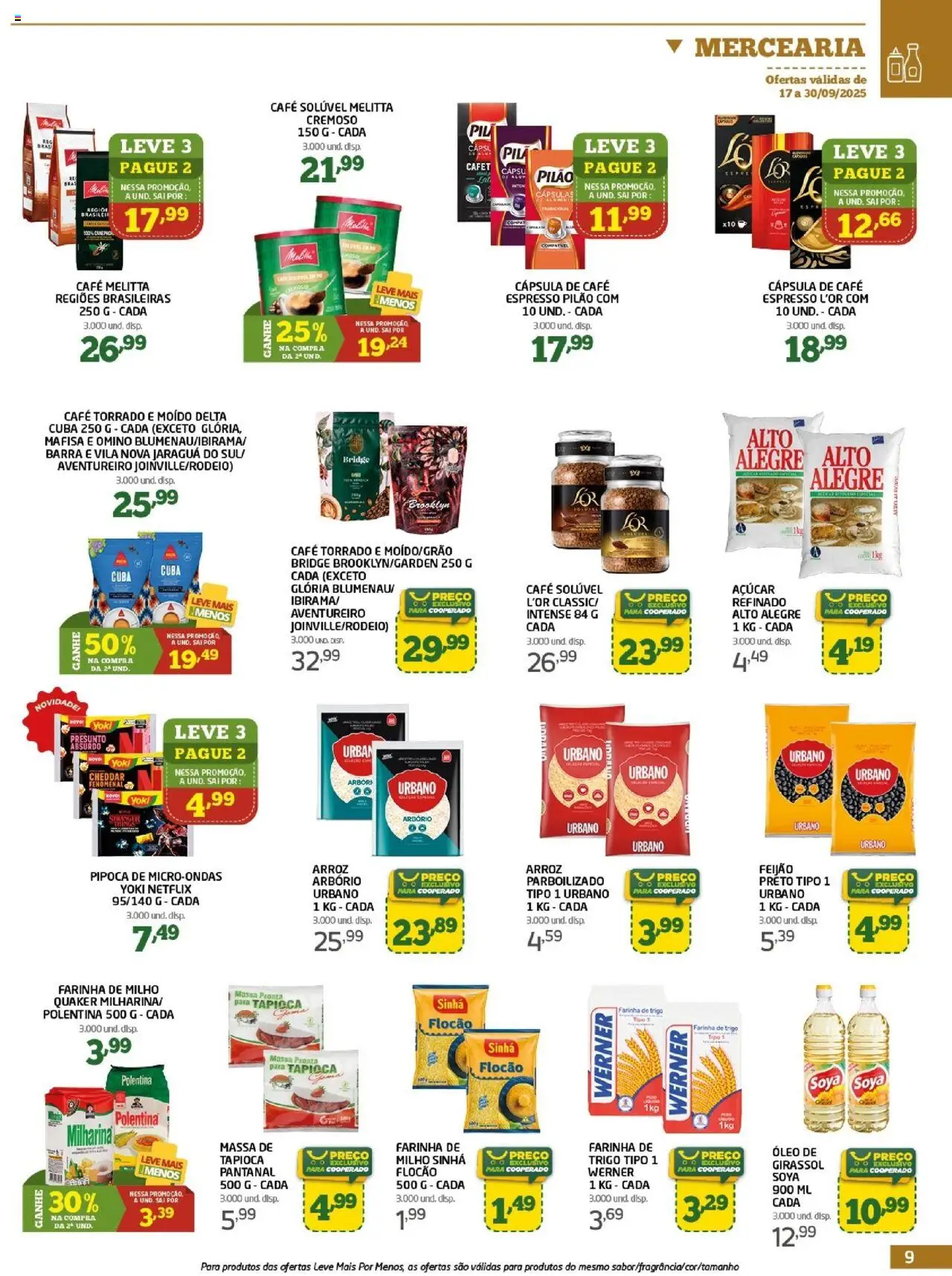 Cooper Folheto - válido de 17.09.2025 | Página: 9 | Produtos: Pó, Cápsula de café, Presunto, Cuba
