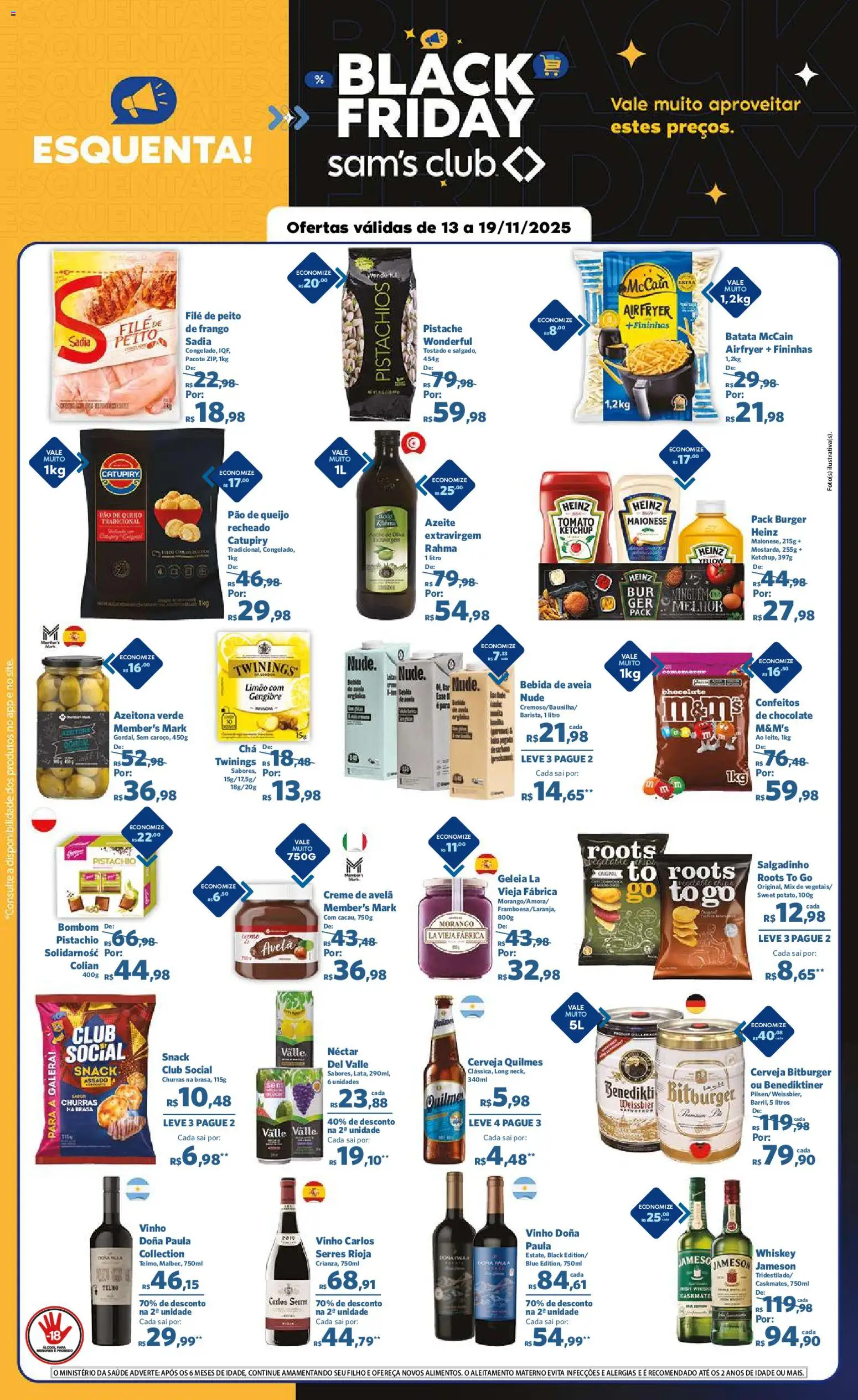 Sam's Club Folheto - válido de 13.11.2025 | Página: 3 | Produtos: Pistache, Aveia, Frango, Creme de avelã