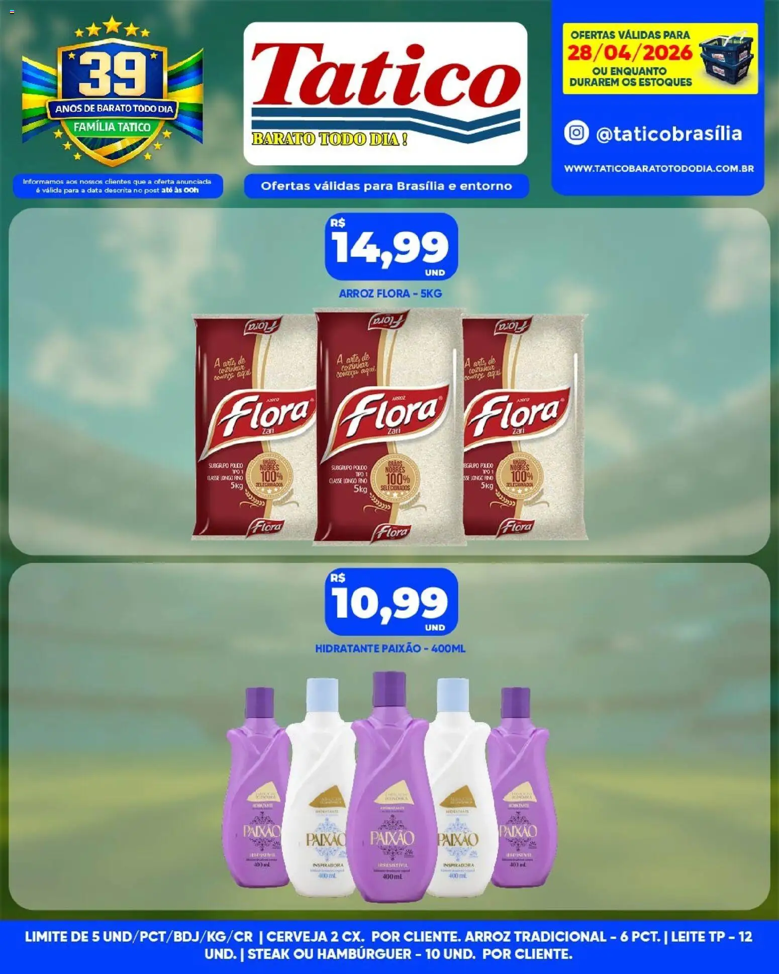 Tatico Folheto - válido de 29.04.2026 | Página: 32 | Produtos: Leite, Cerveja, Arroz, Hambúrguer
