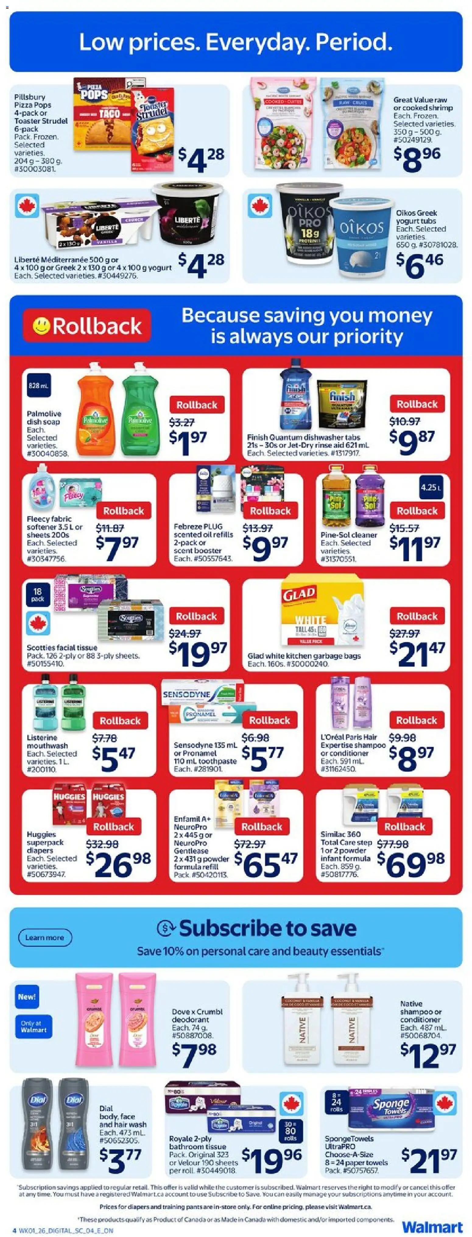 Walmart flyer valid from 29.01.2026 | Page: 5 | Products: Dishwasher, Toaster, Powder, Pizza