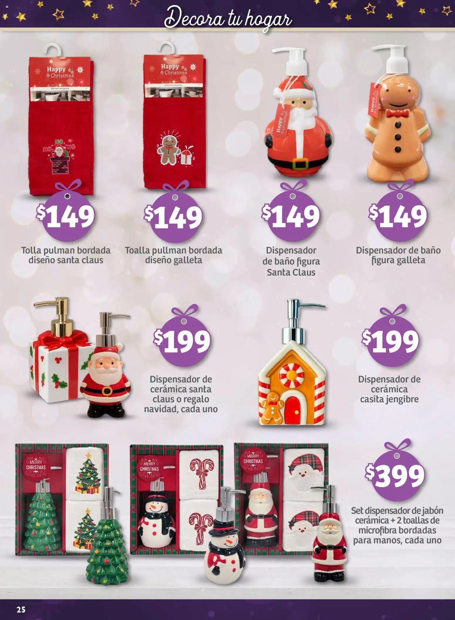 Nuevas ofertas de Soriana válidas en toda la República Mexicana desde el 25.09.2025. ¡Encuentra las mejores ofertas en Soriana - Decoración Navideña Mercado Nacional! | Página: 25 | Productos: Toalla, Toallas, Baño, Jabón