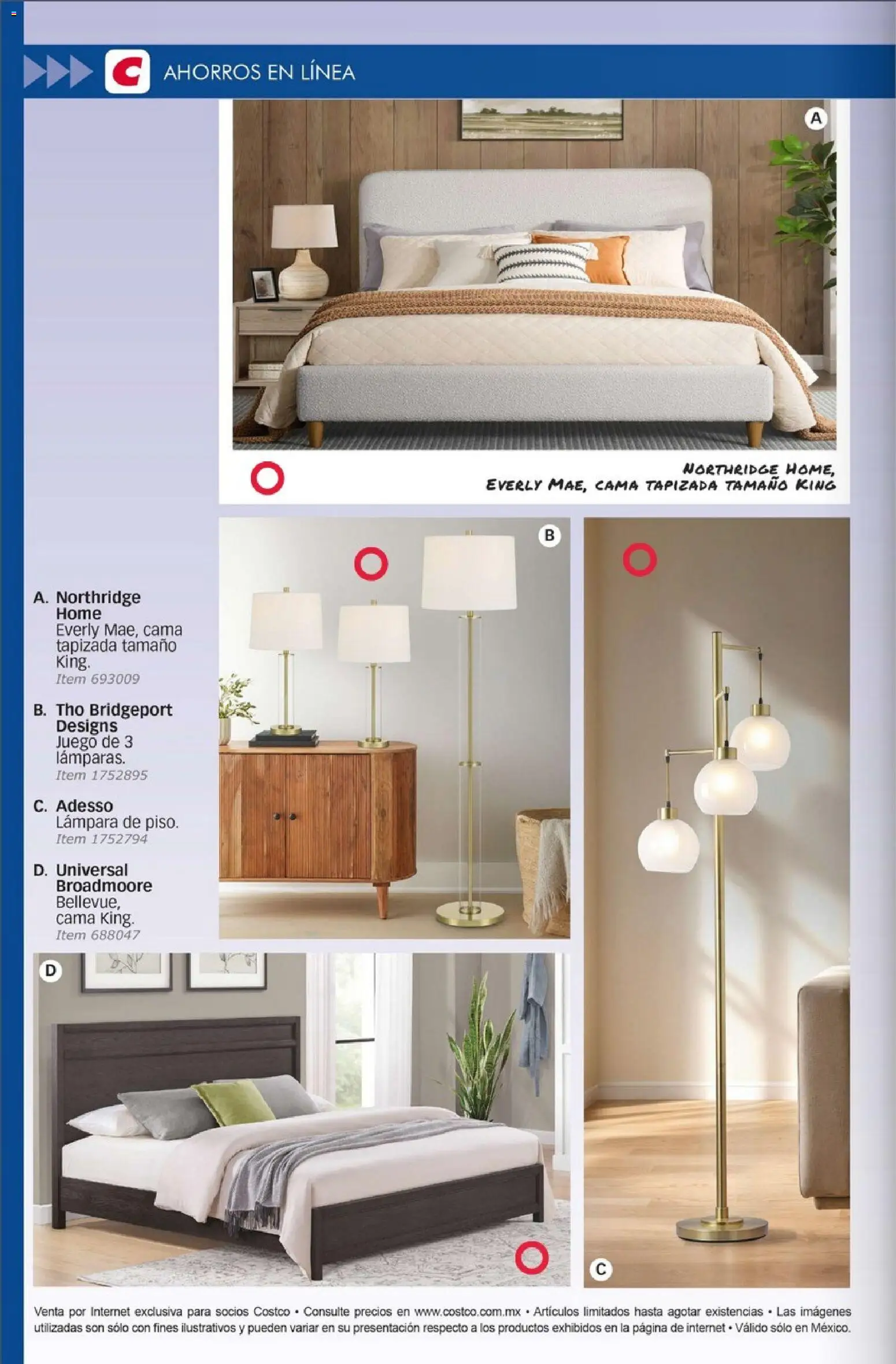 Nuevas ofertas de Costco válidas en toda la República Mexicana desde el 01.01.2026. ¡Encuentra las mejores ofertas en Costco - Revista Enero! | Página: 108 | Productos: Juego, Cama, Lámpara